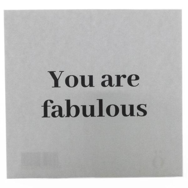 Kort 8x8cm you are fabulous
