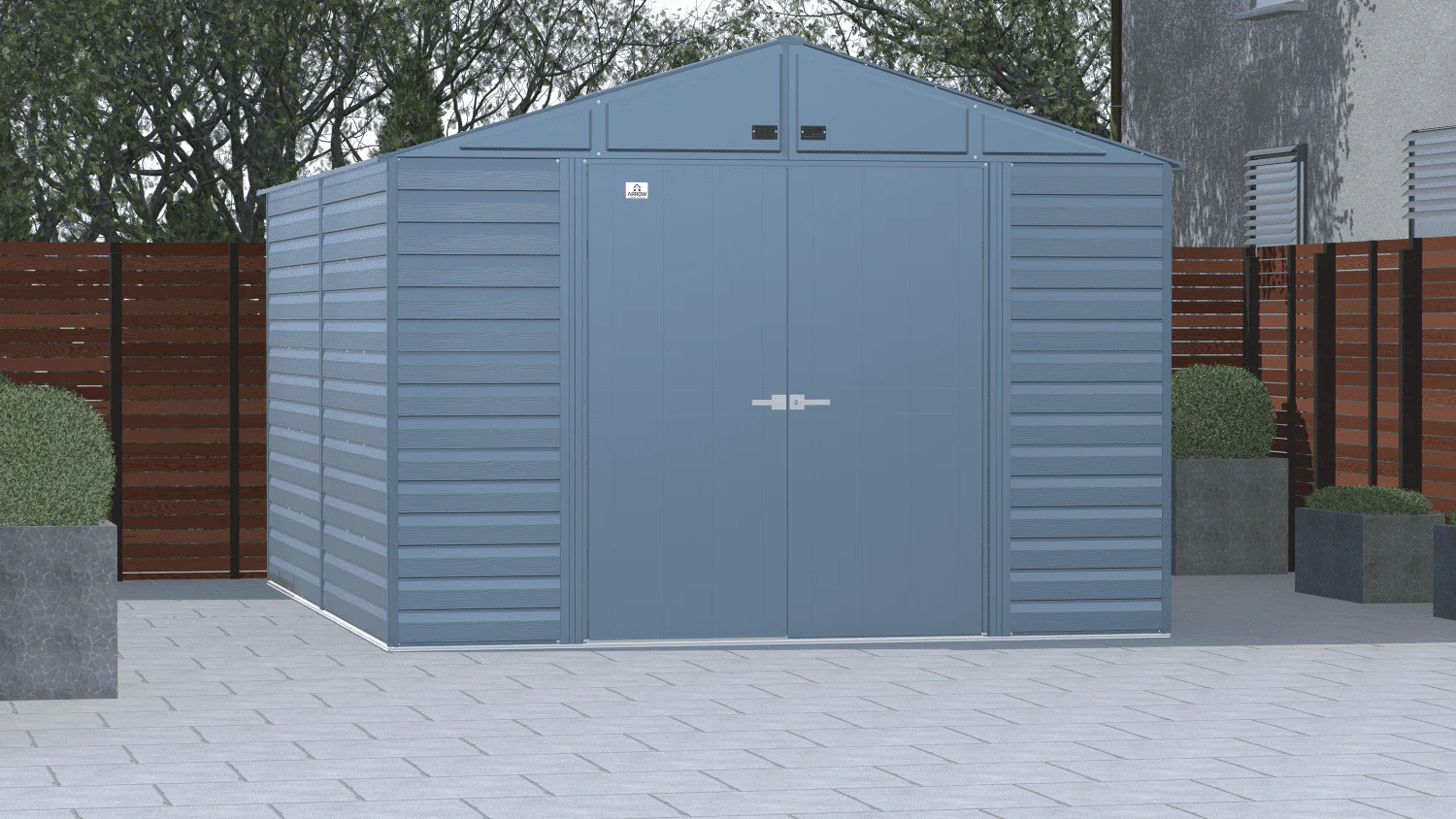Arrow Select Steel Storage Shed. 10x14. Blue Grey