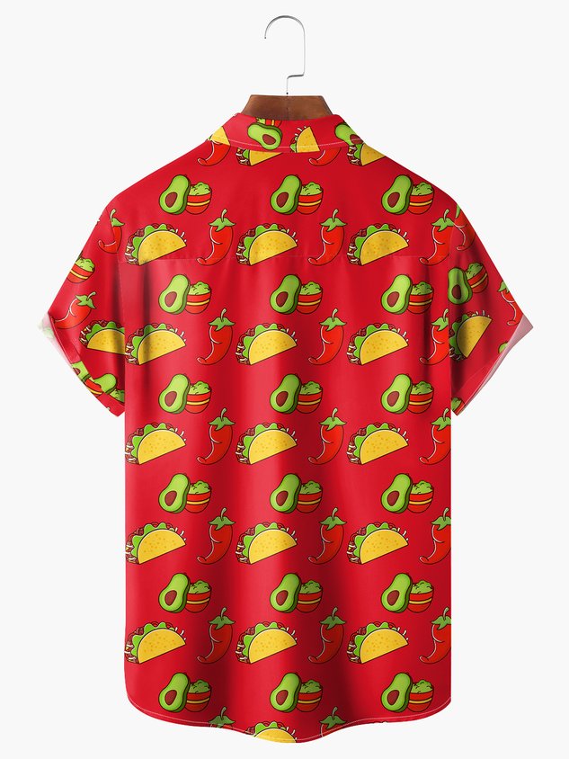Chemise décontractée à manches courtes avec poche poitrine et motif Bigfoot mexicain