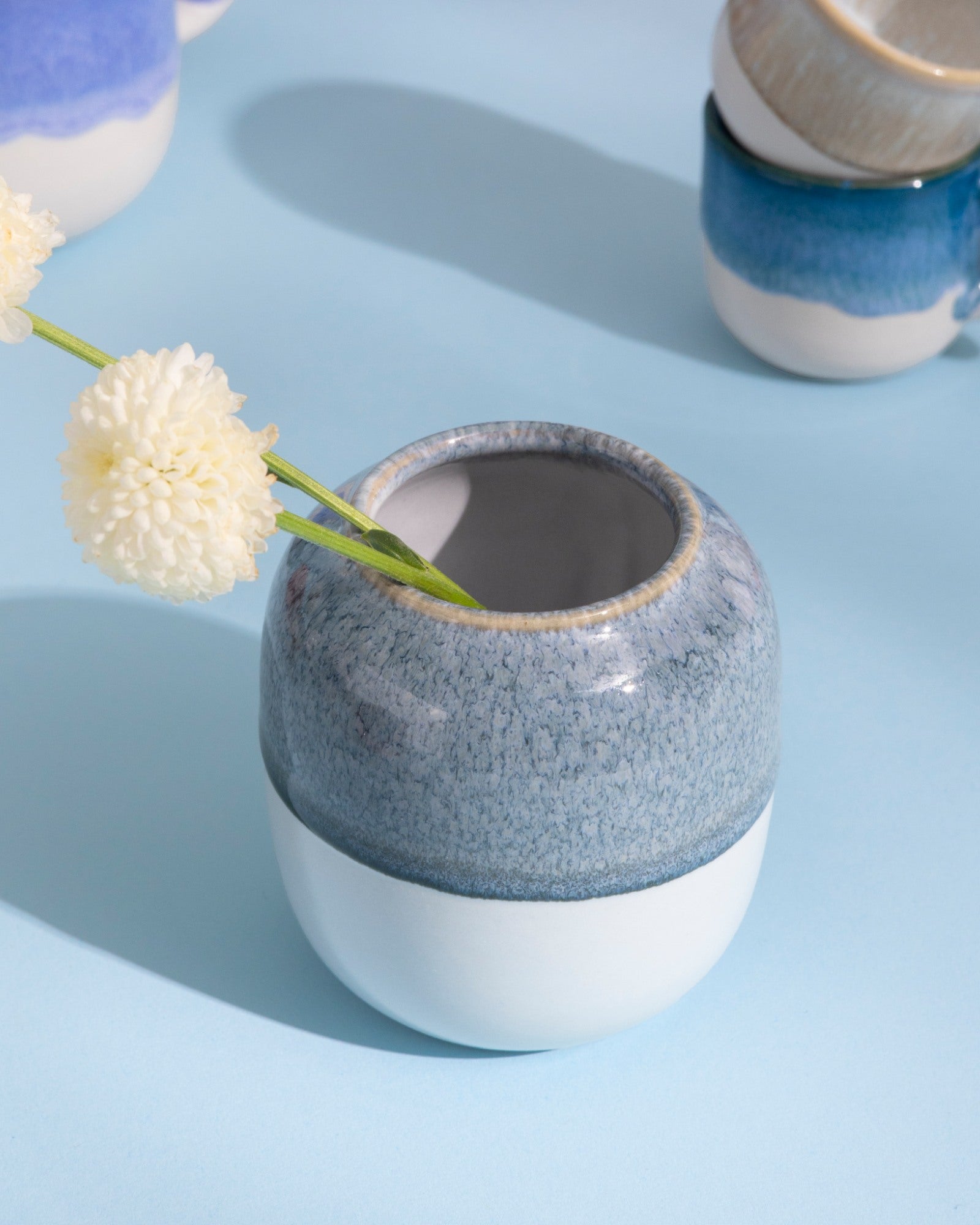 COIMBRA - VASE M GRAY-BLUE BLUE