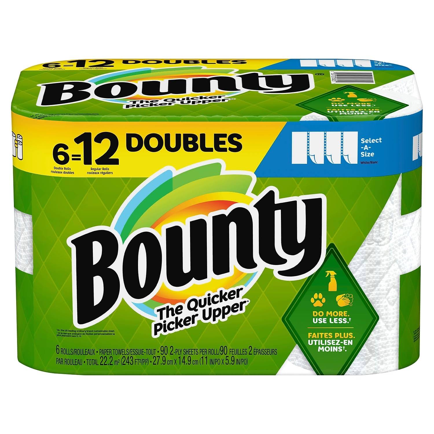 Bounty Select-A-Size Paper Towels, Double Rolls - 6 count