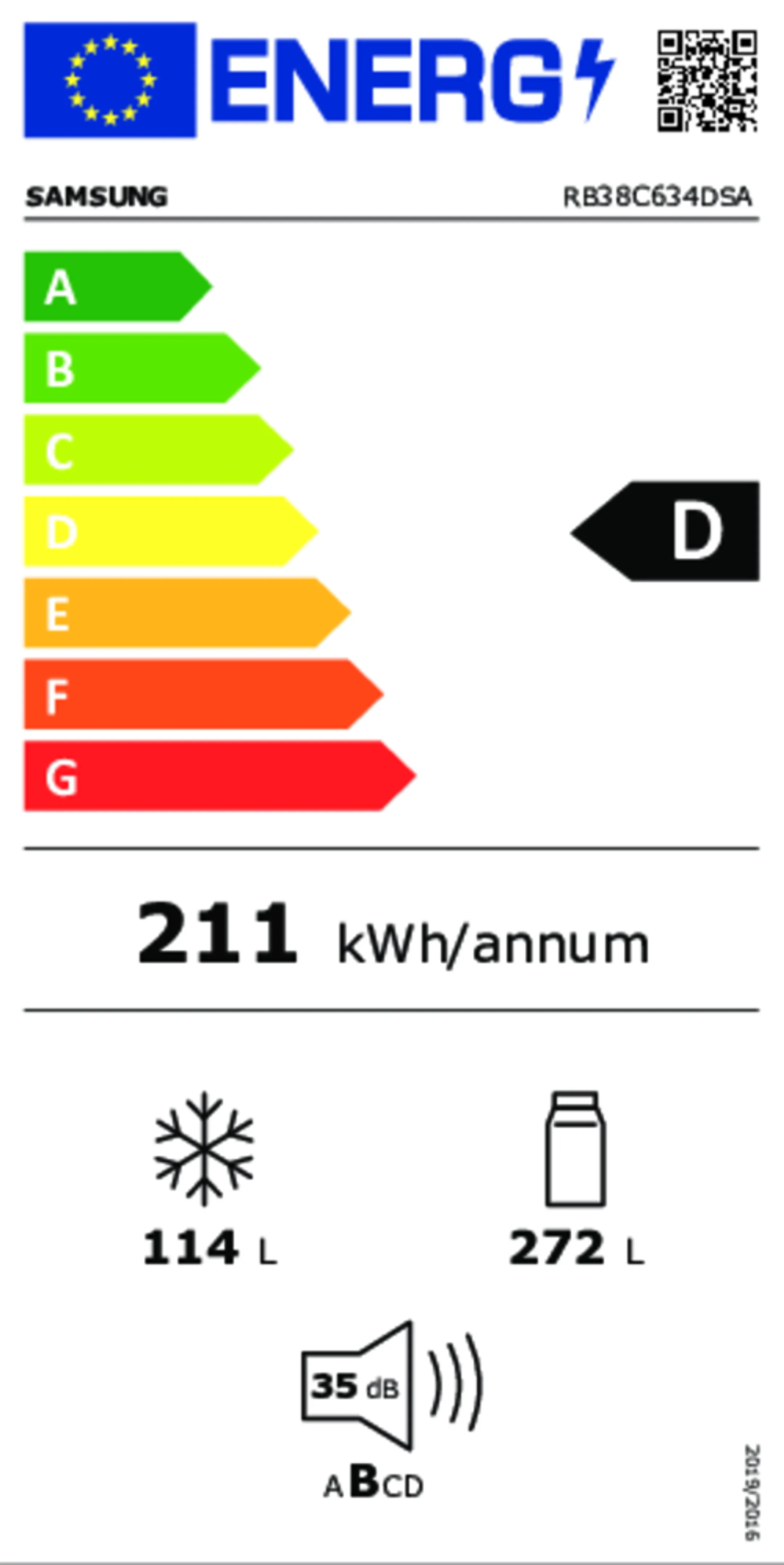 Samsung Koelkast met diepvries RB38C634DSA WiFi
