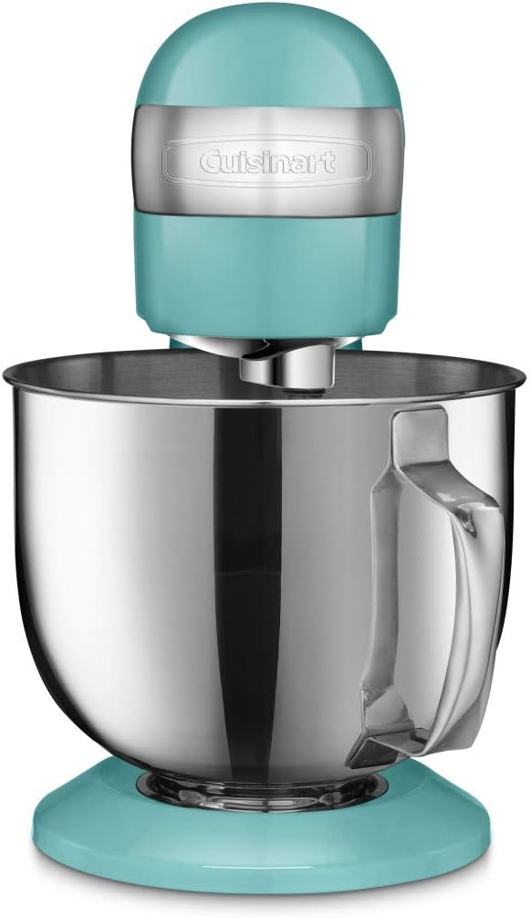 Cuisinart Stand Mixer, 12 Speed, 5.5 Quart Stainless Steel Bowl, Chef’s Whisk, Mixing Paddle, Dough Hook, Splash Guard w/ Pour Spout, Ruby Red, SM-50R, Manual