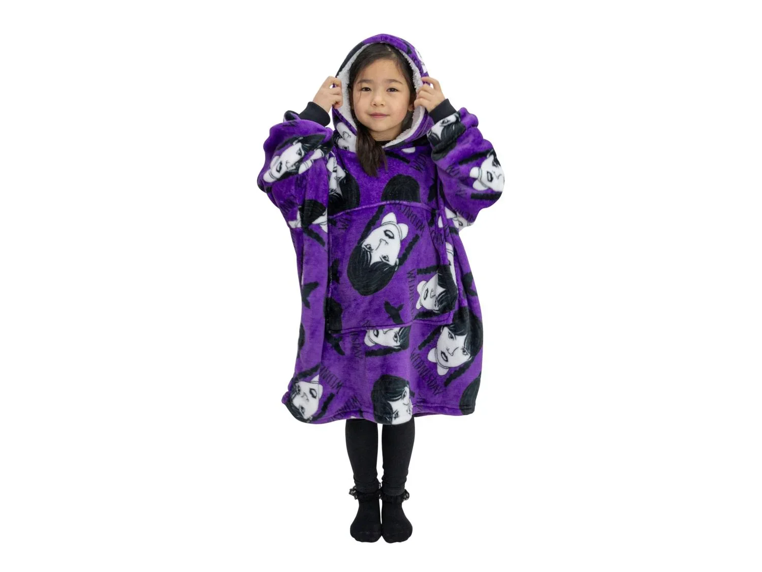 Couverture polaire  capuche pour enfant, Wednesday