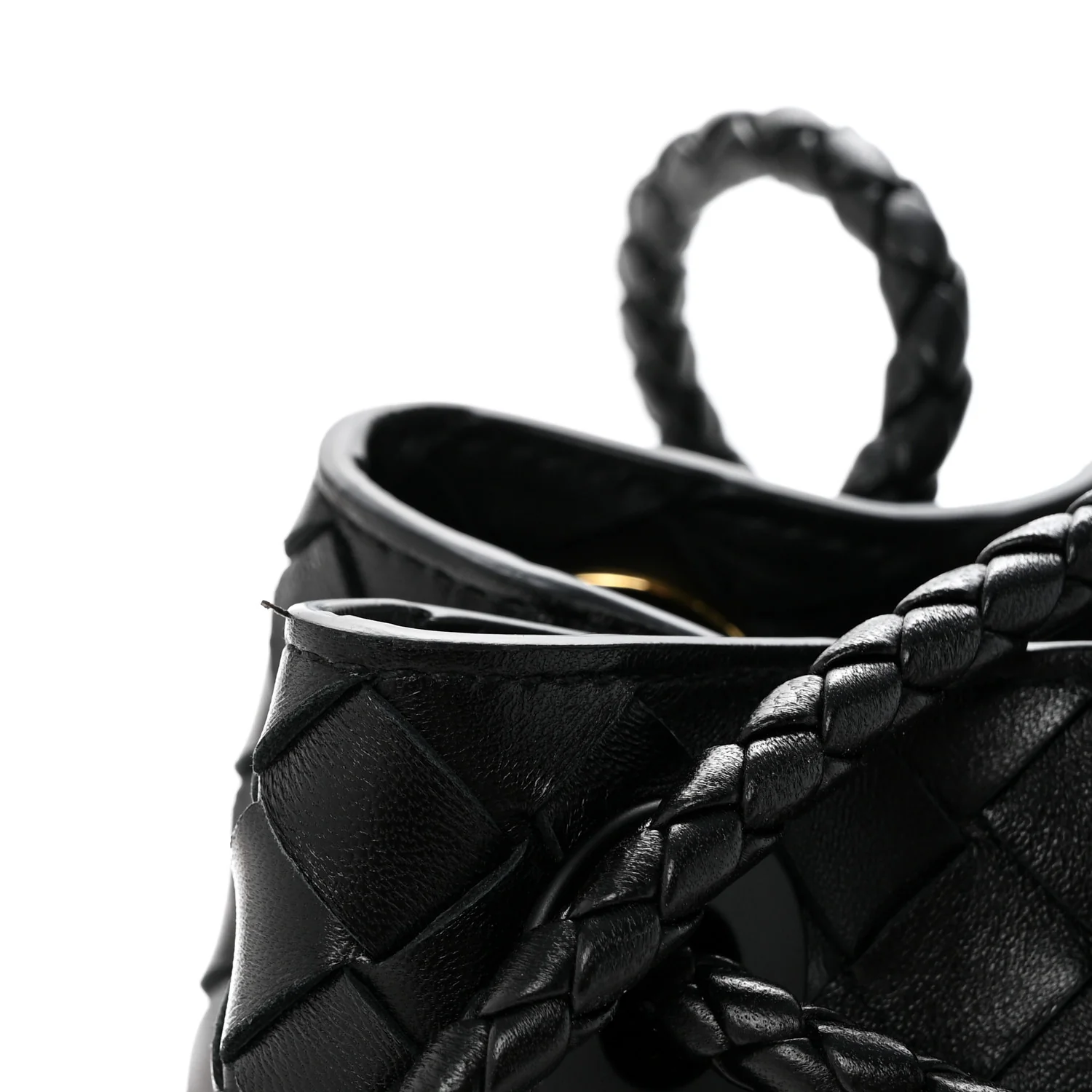 Nappa Intrecciato Small East West Andiamo Shoulder Bag Black
