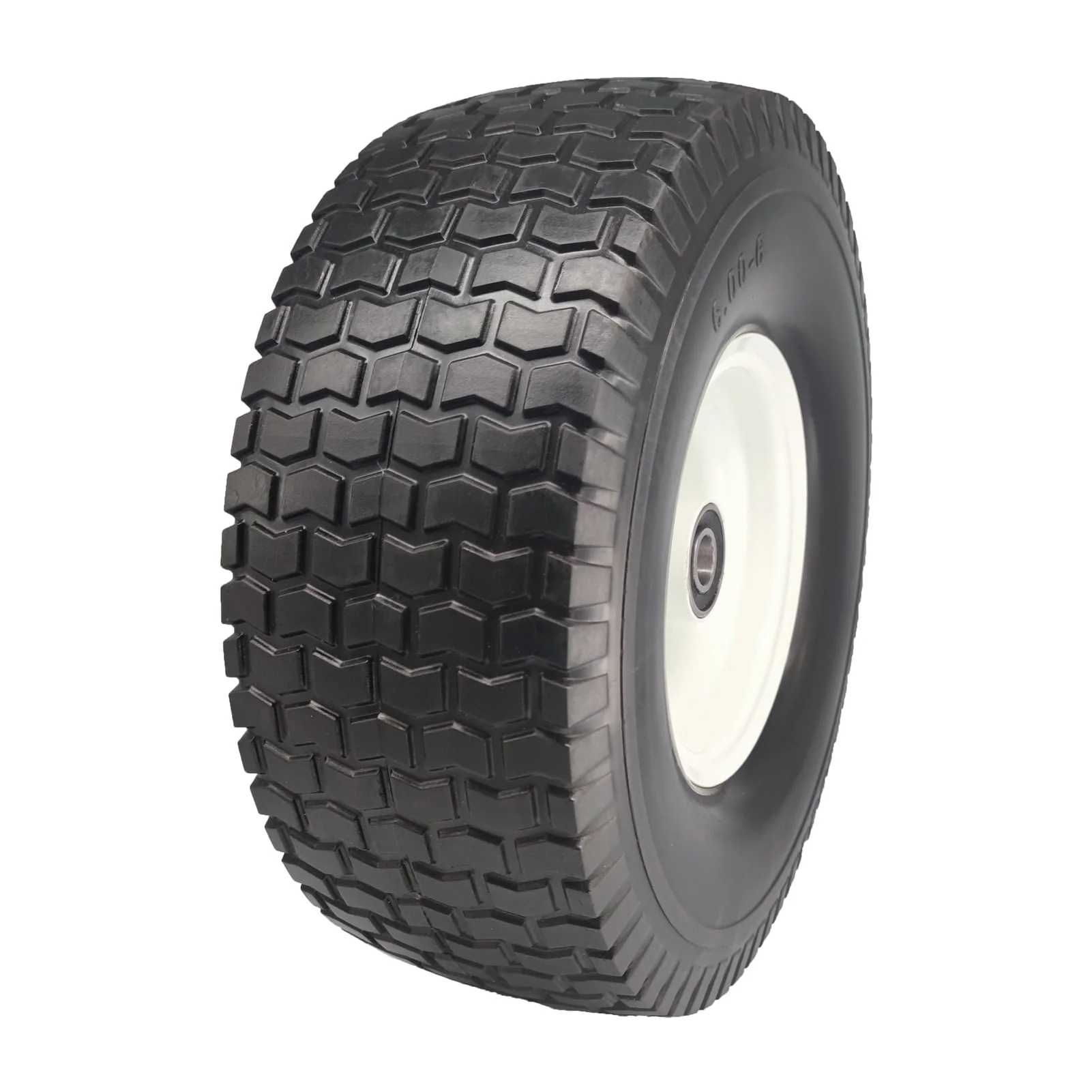 Flat Free Lawn Mower Tires 15x6.00 - 6 with 3/4 & 5/8 Bearings, 3