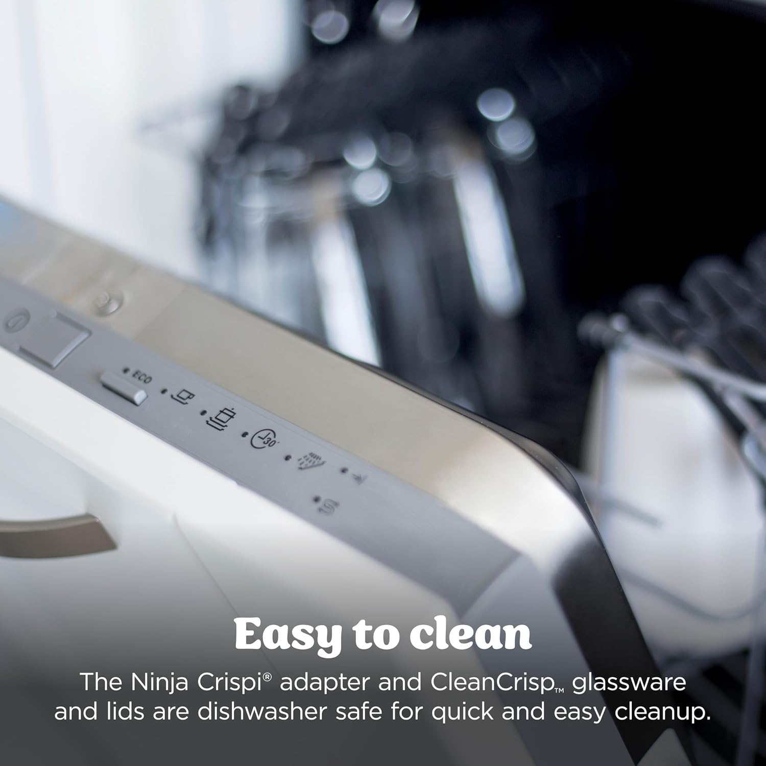 Ninja Crispi Glass Air Fryer, 4-in-1, Stone, FN101ST| Max crisp, bake, air fry, recrisp, 450F max, 4 Qt and 6 Cup containers, PFAS-free glass