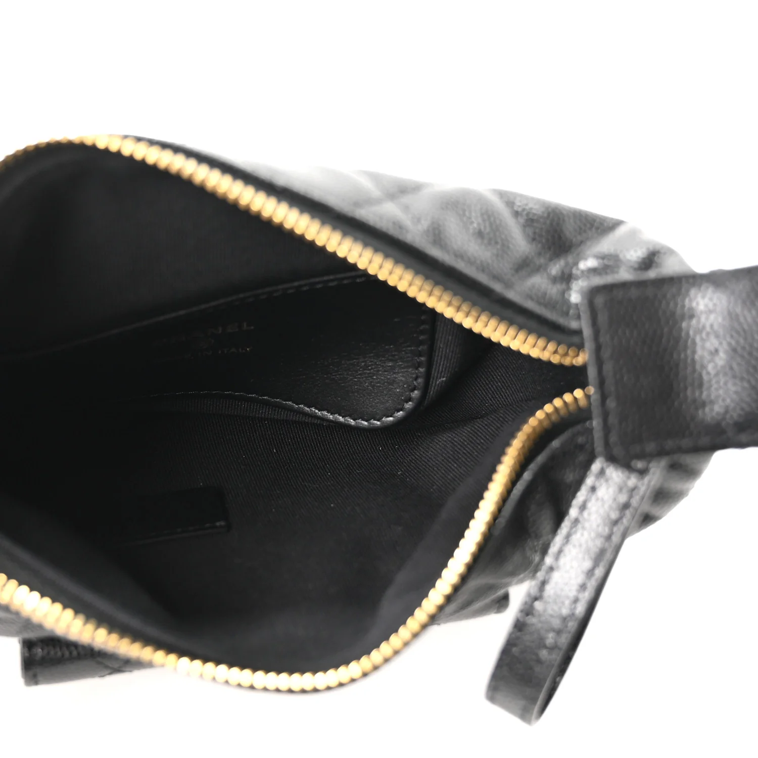 Caviar Quilted Polly Pocket Pouch Hobo Black