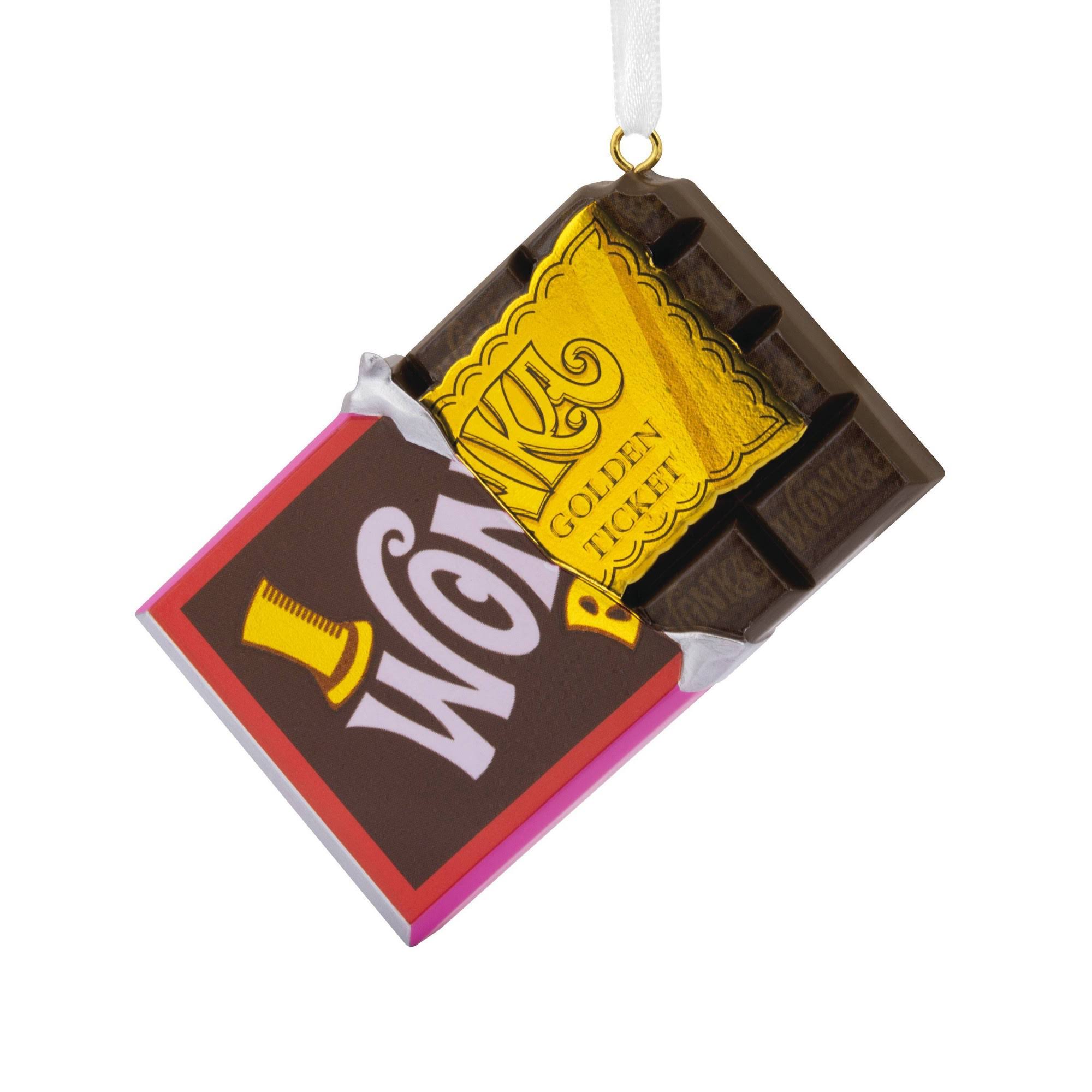 Hallmark Willy Wonka Chocolate Bar with Golden Ticket Christmas Tree Ornament