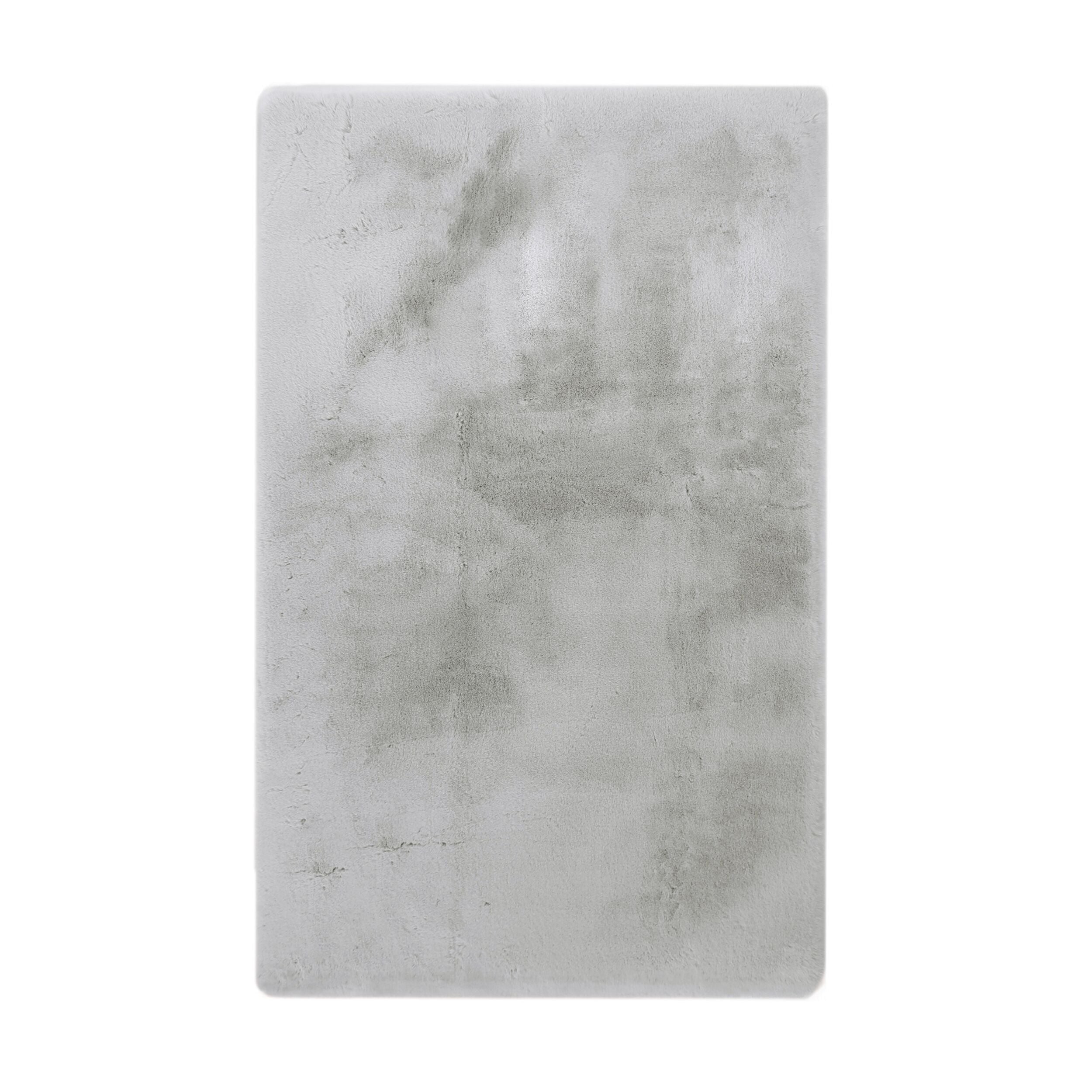 Faux Rabbit Fur Rug Soft Grey 150x240cm