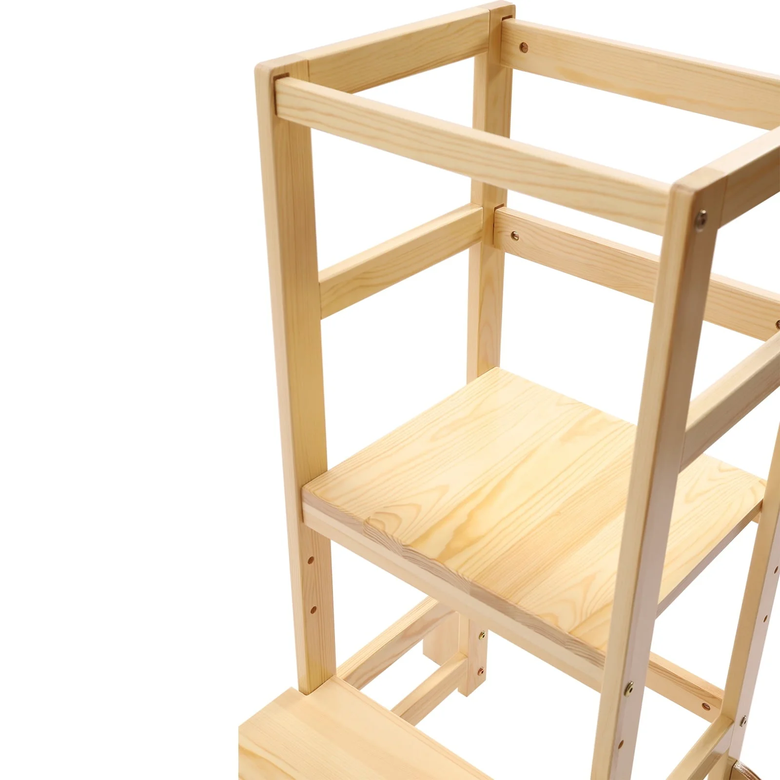 Kitchen Step Stool with Safety Rails Natural Image 10