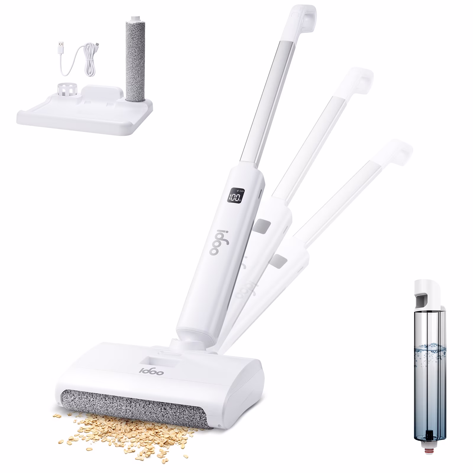 IDOO Cordless Electric Wet Dry Vacuum Cleaner, White