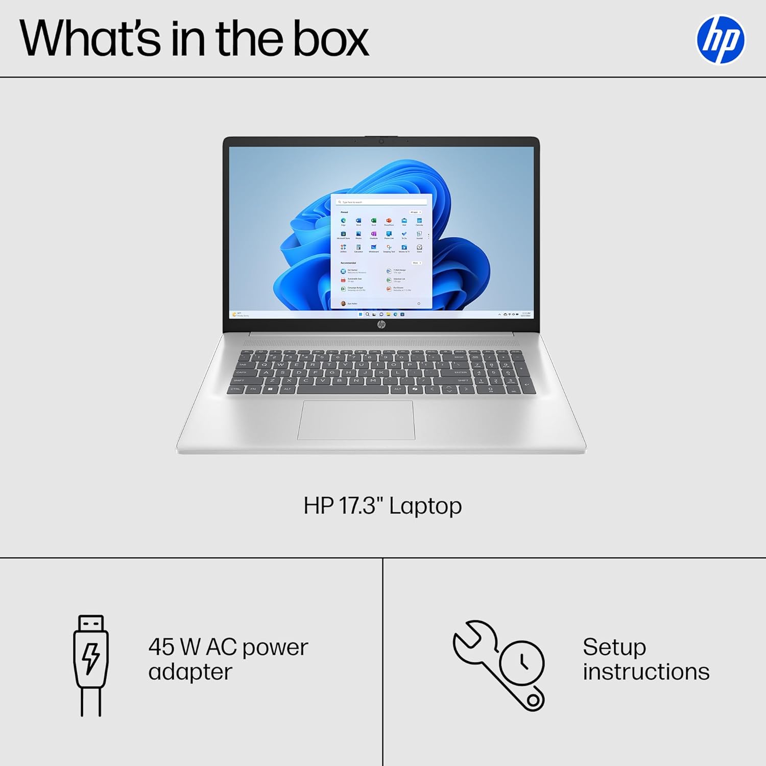 HP 17.3 inch Laptop  HD+ Display  AMD Ryzen 5 7520U  16 GB RAM  512 GB SSD  AMD Radeon Graphics  Windows 11 Home  Natural Silver  17-cp2199nr