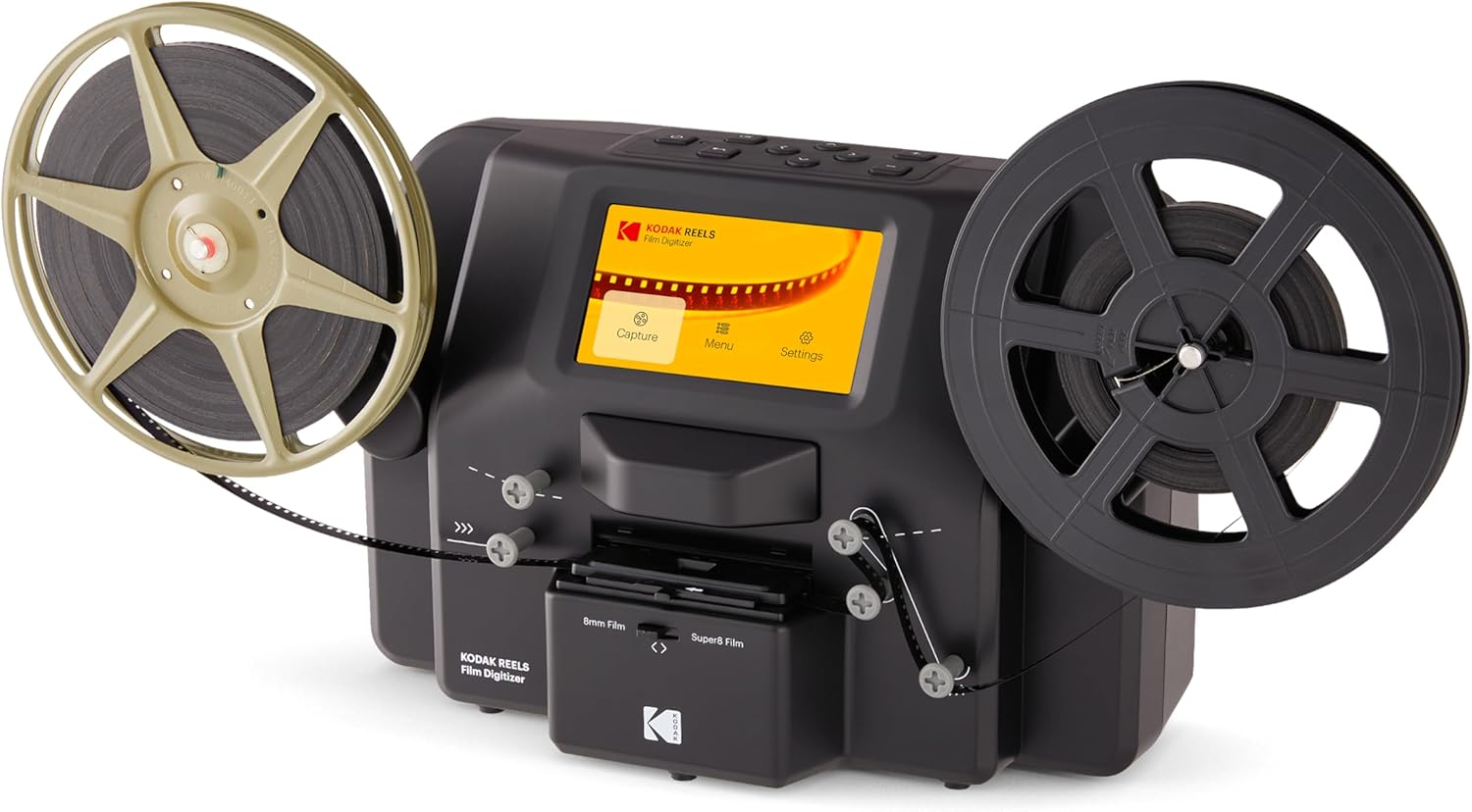 KODAK REELS 8mm & Super 8 Films Digitizer Converter with Big 5” Screen  Scanner Converts Film Frame by Frame to Digital MP4 Files for Viewing  Sharing & Saving on SD Card for 3” 4” 5” 7” and 9” Reels