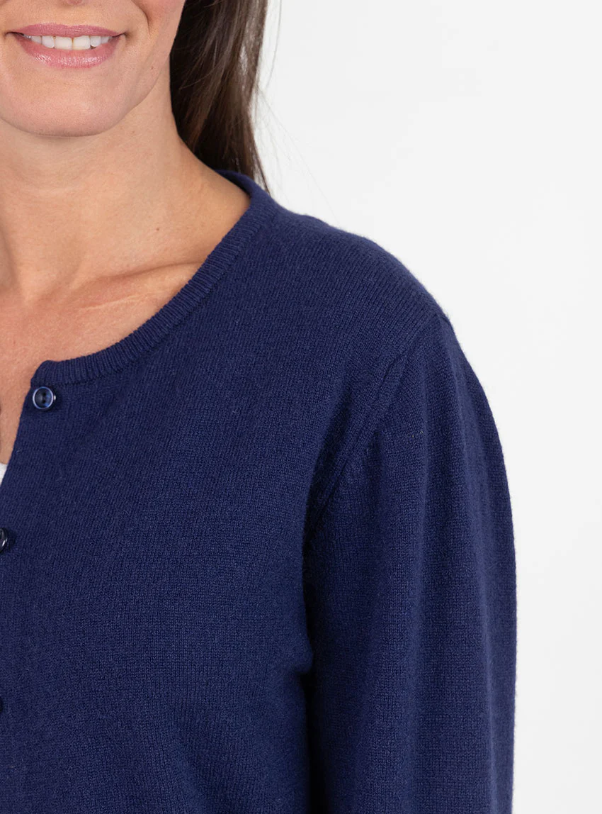 Cardigan femme en cachemire marine chic