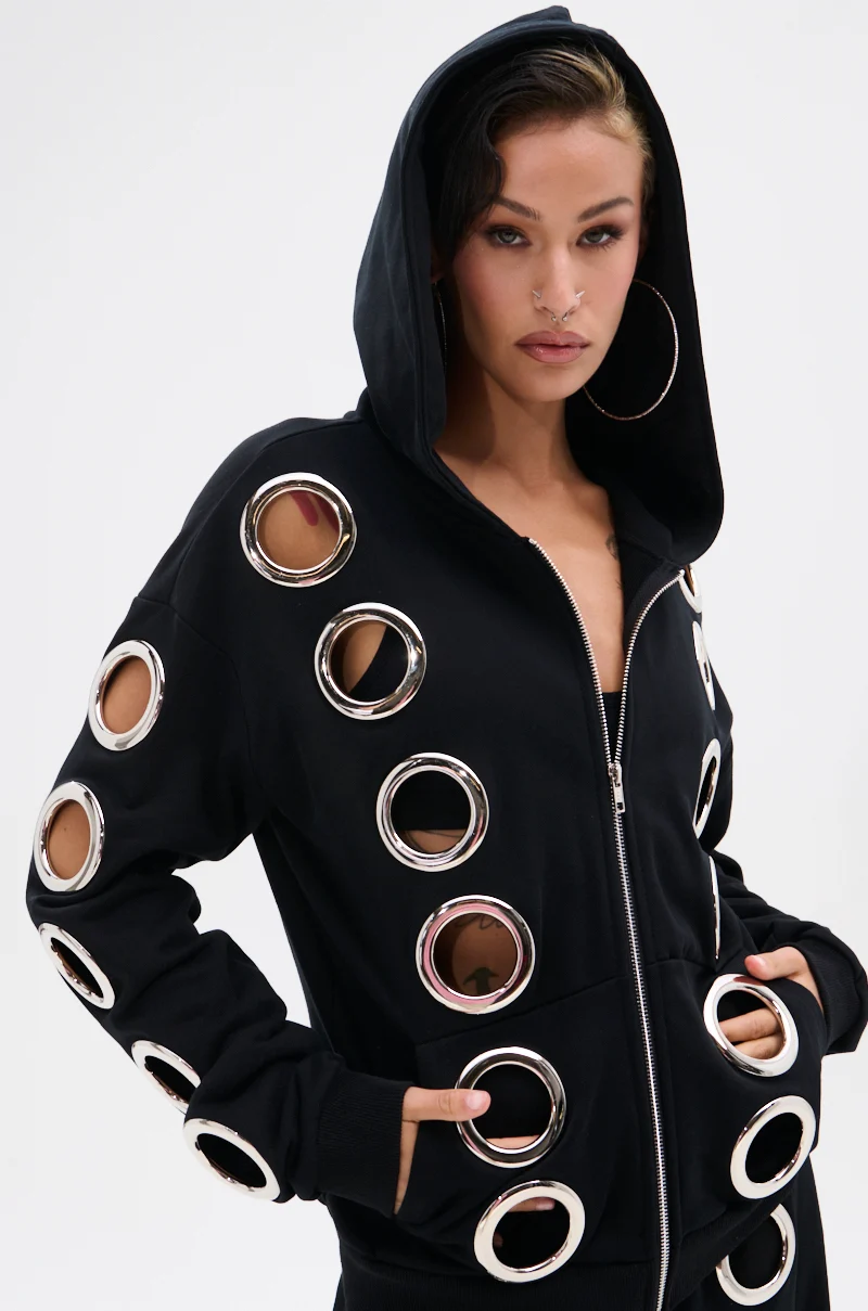 THROUGH THE NIGHT SWEATSHIRT WITH HOLES - Akira Store