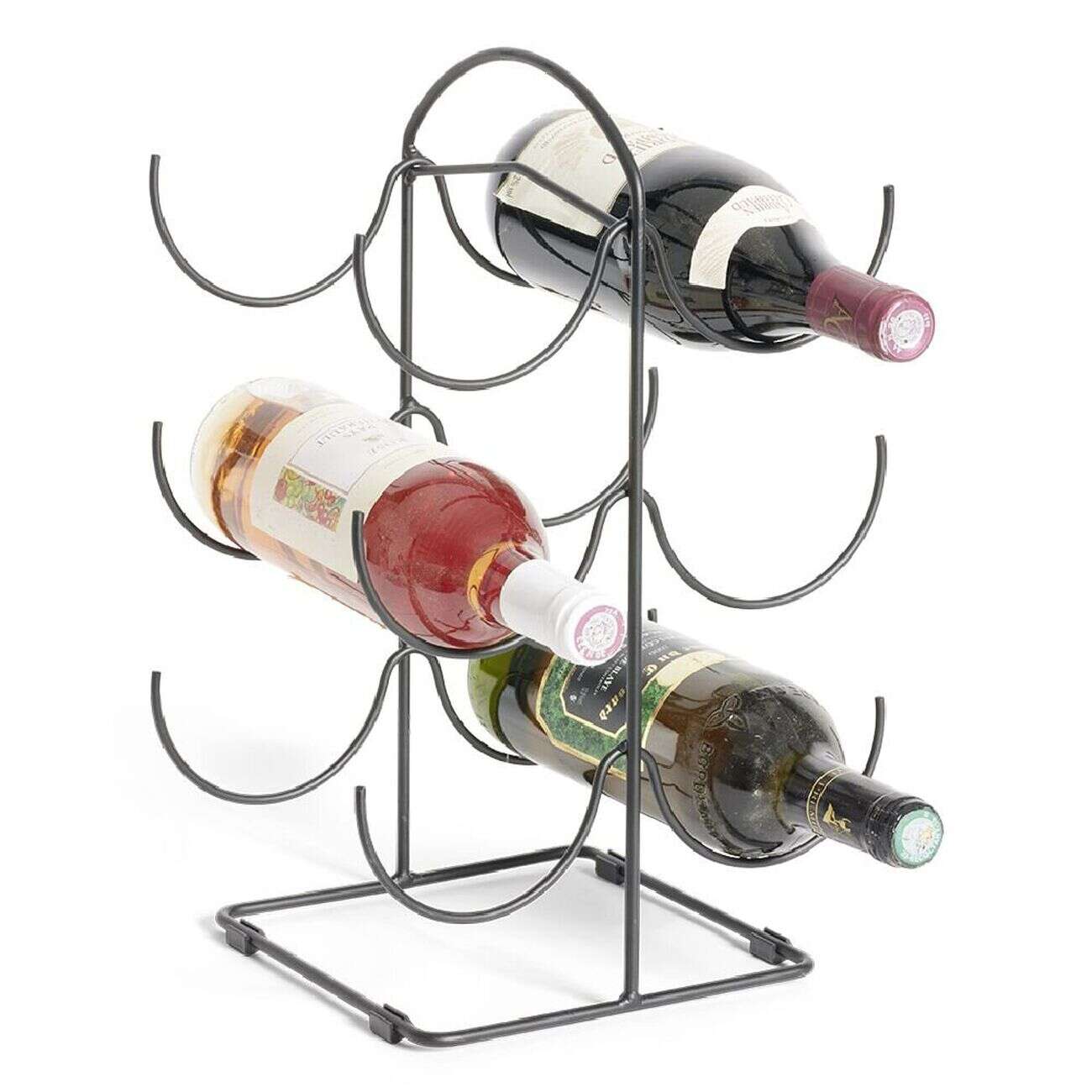 Range bouteille vertical 6 emplacements métal 19x25xH40cm