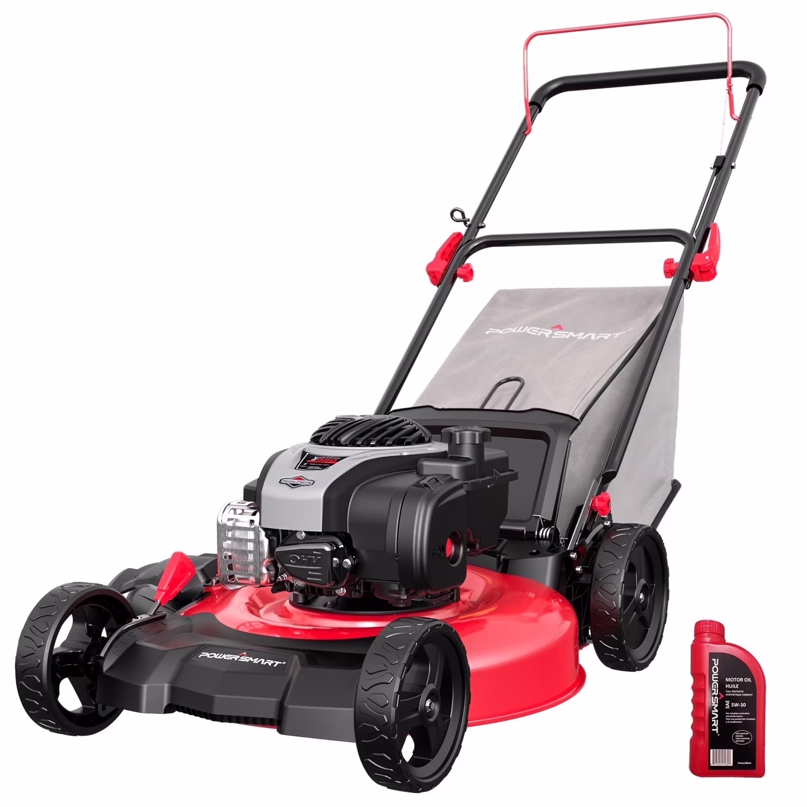 140CC Engine Gas Push Lawn Mower, 21 inches Cutting Blade, 6-Position Height Adjustment