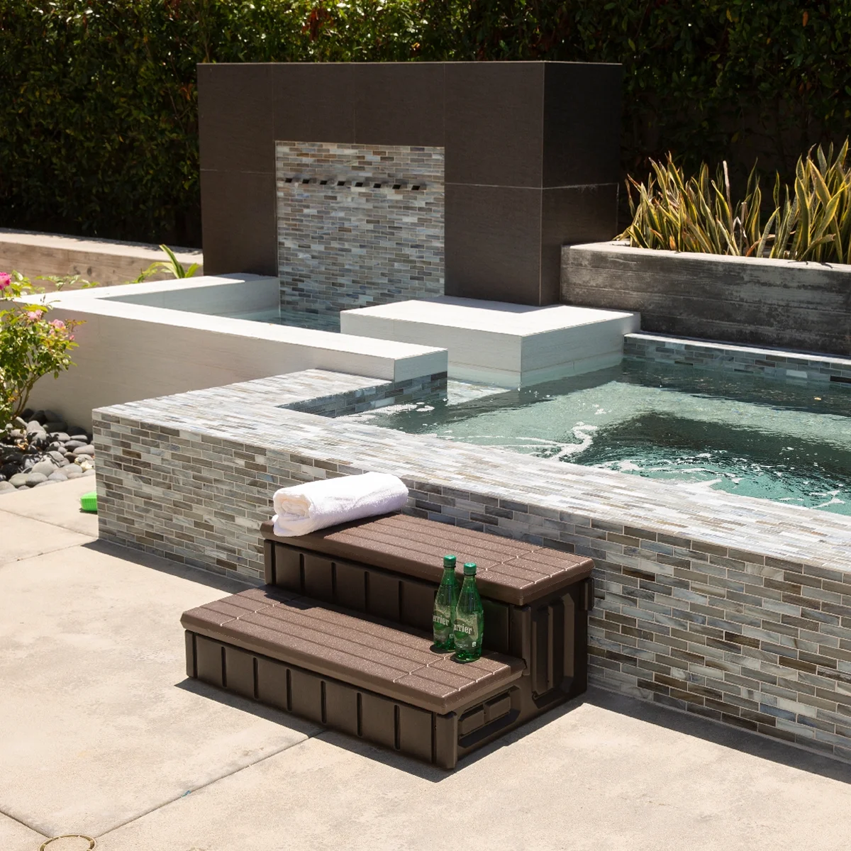 Hot Tub Steps With Storage, Spa Step, 36" Length, Camper/Deck Steps, Anti-Slip Brown(Brown) - Image 10