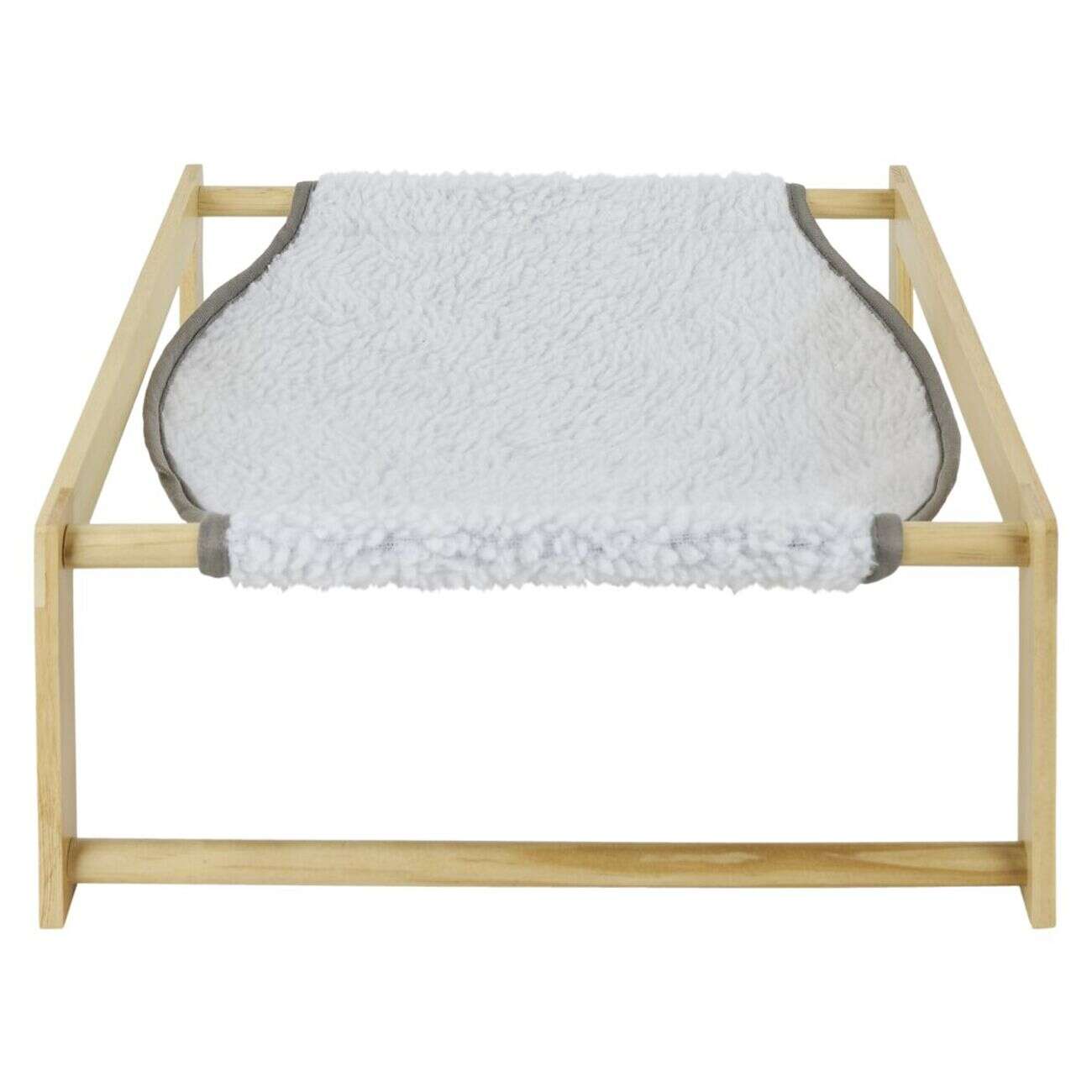 Lit hamac pour animaux en pin et polyester beige/gris - 37x39xH.15cm