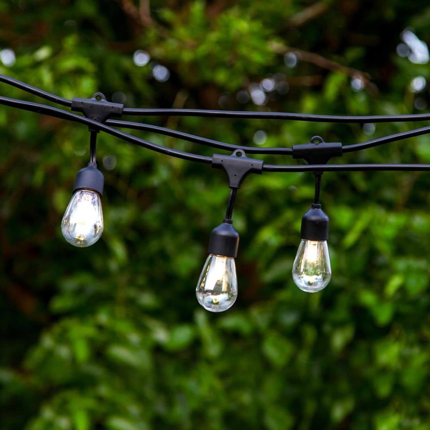 Brightech Ambience Pro Solar 27 ft Edison Bulb Outdoor String Lights Hanging 2W LED Patio