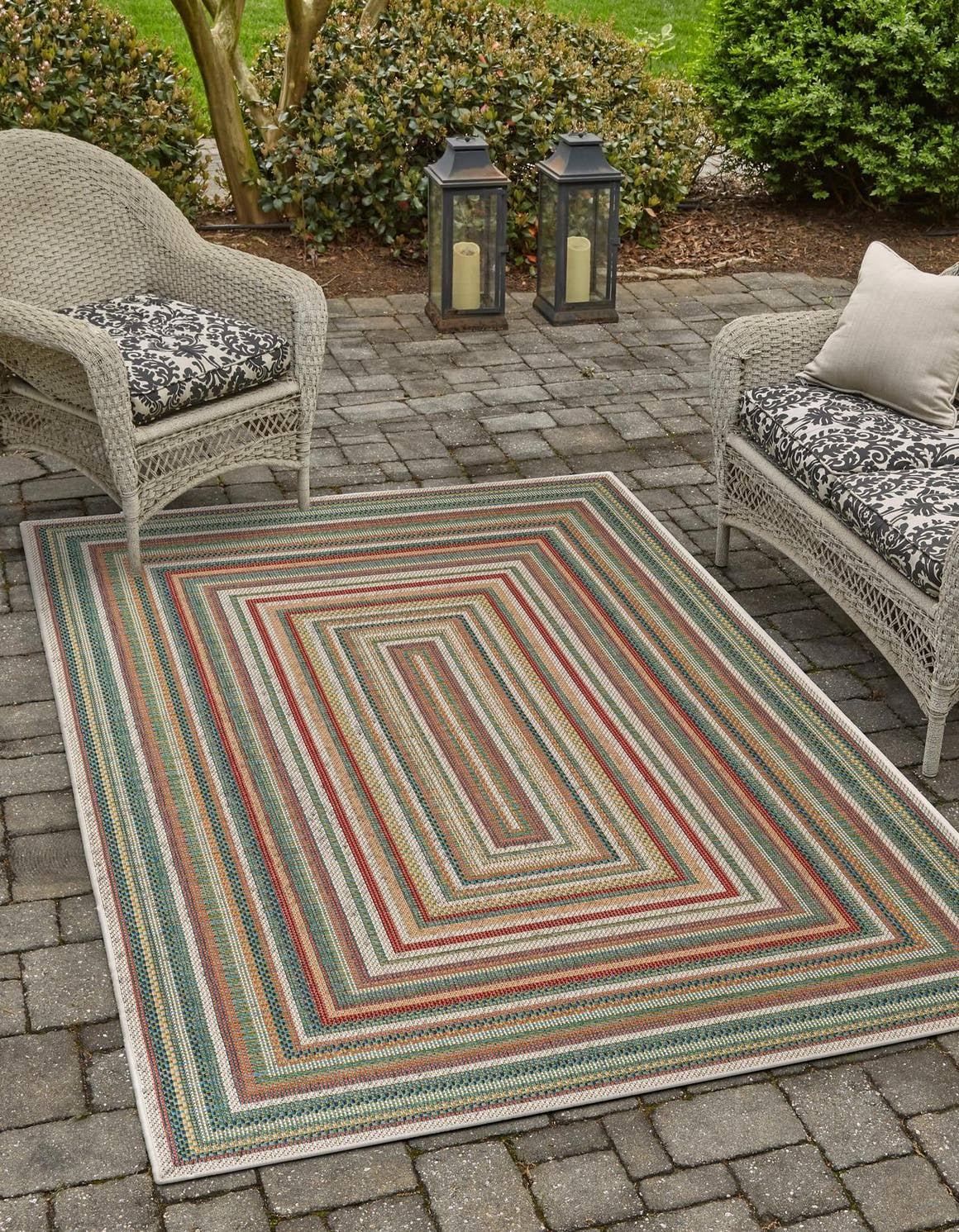 Baja Outdoor 10x13 Colorful Geometric Large Area Rug Indoor Outdoor Rug