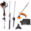 Trimming Tool with String Trimmer Brush Cutter Pole Saw, Full Crank Shaft Design Garden Trimmer Tool