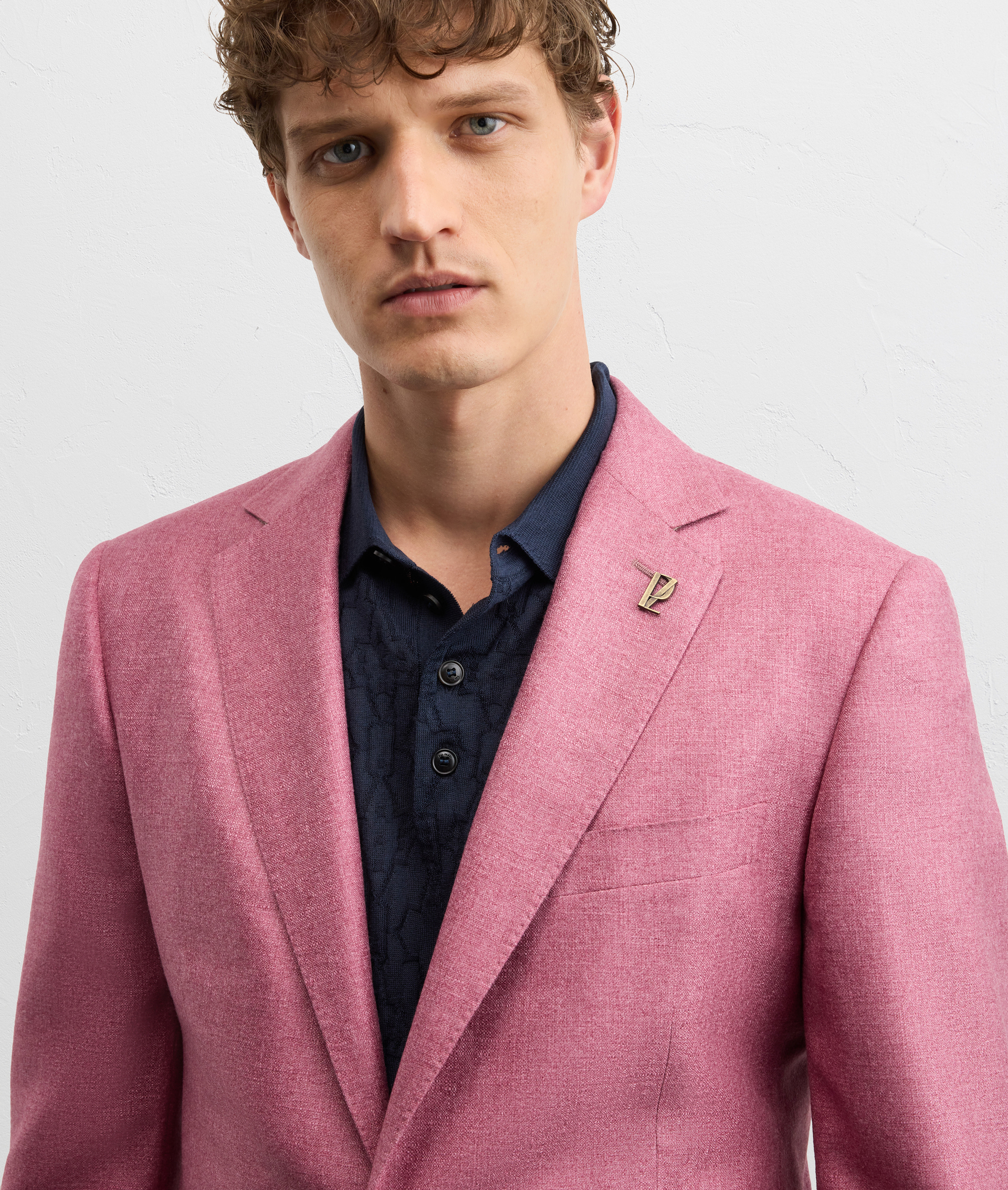 PINK SINGLE BREASTED WOOL AND CASHMERE JACKET