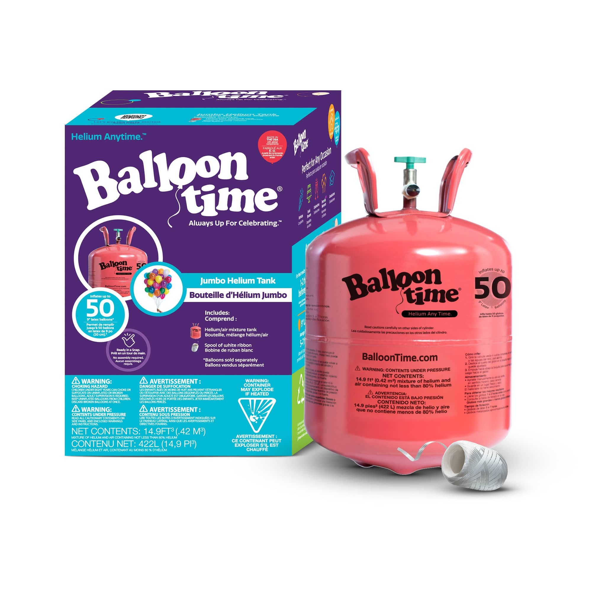 Worthington Disposable Helium Tank, Red
