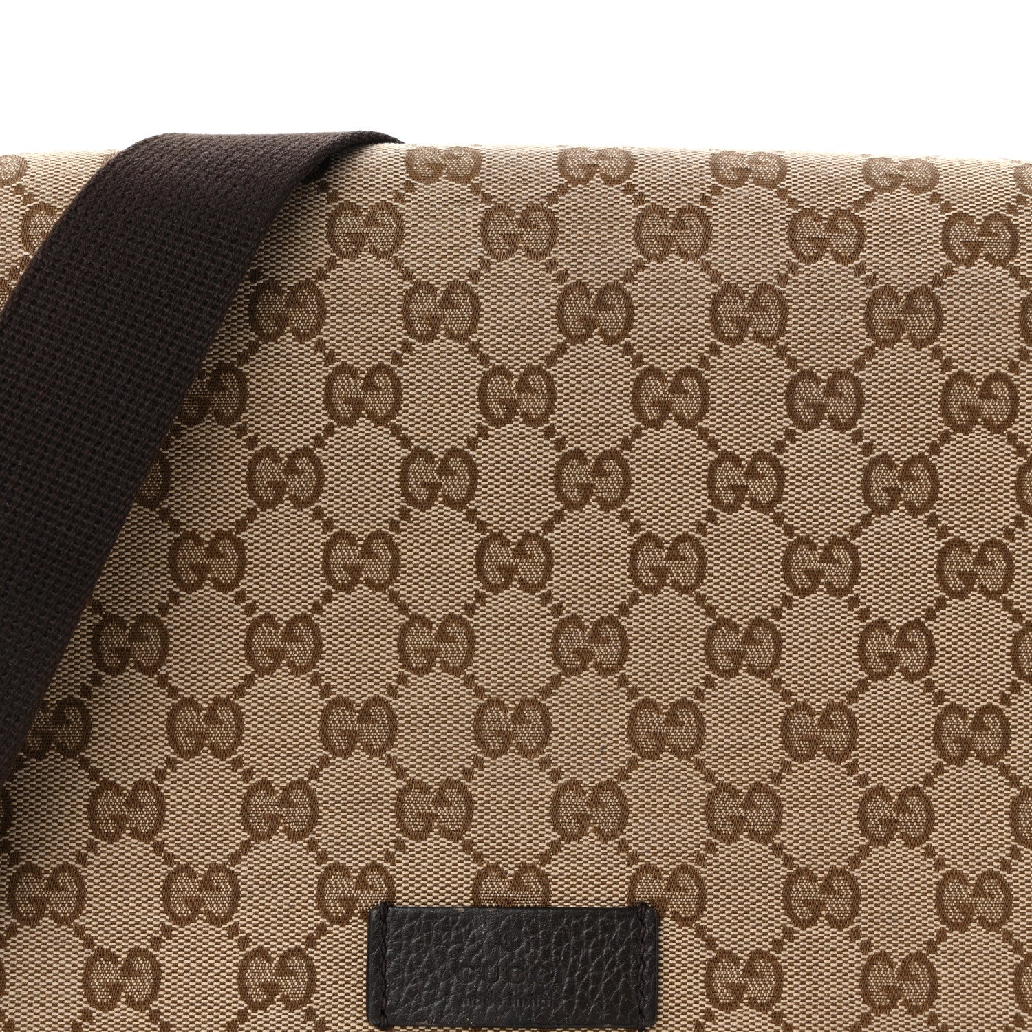 Monogram Flap Messenger Bag Beige Dark Brown