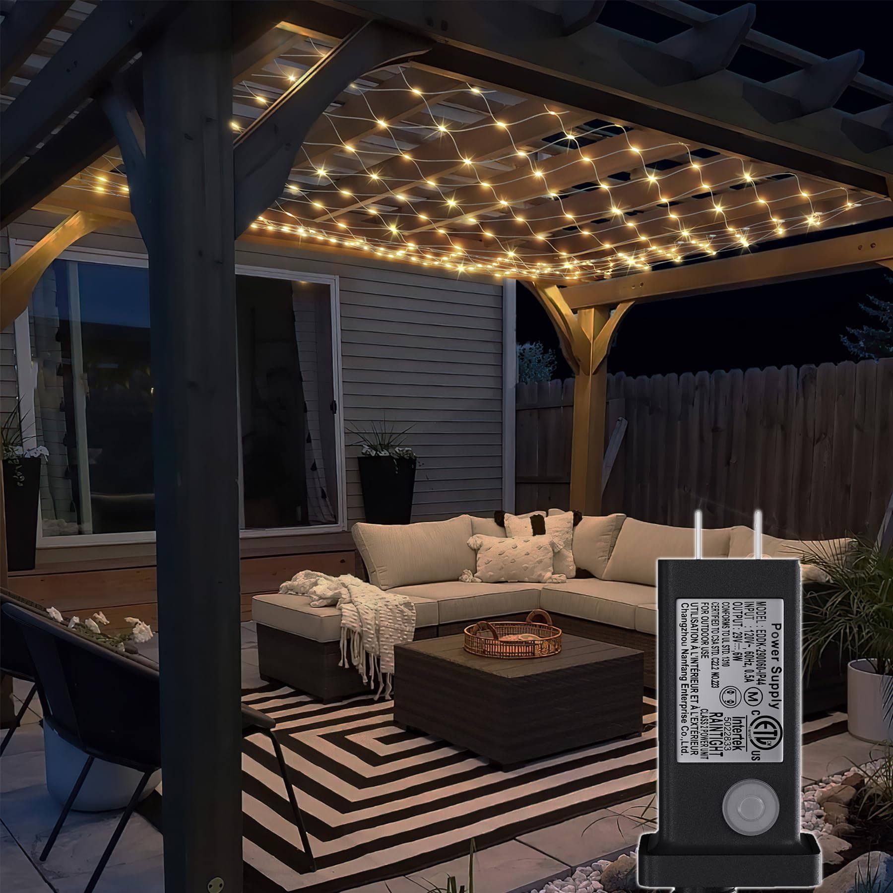 Eueasy Net Lights Outdoor, 270 LED Christmas Net Lights for Bushes, Connectable Gazebo Mesh Lights with 8 Lighting Modes, 10?10