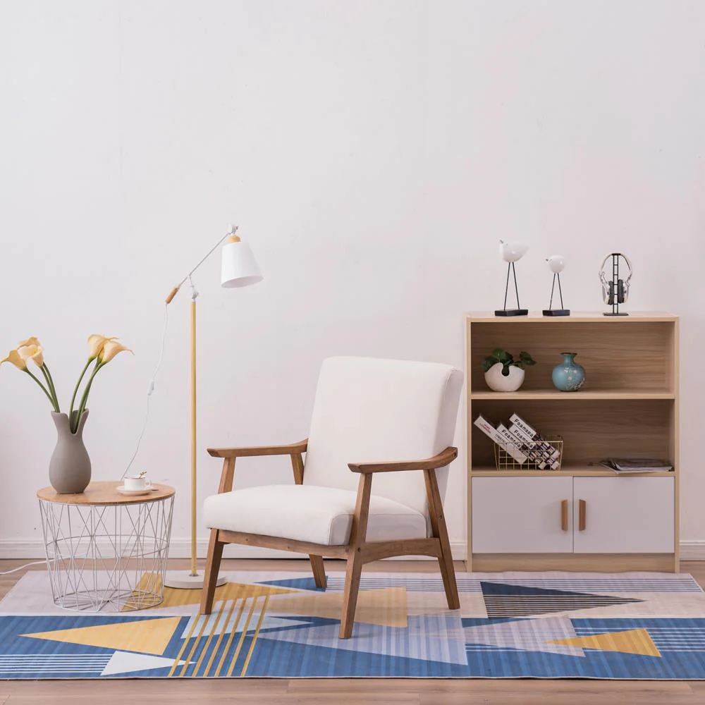Ktaxon Mid - Century Modern Arm Chair with Solid Wood Frame, Lounge Chair Club Chair, Beige
