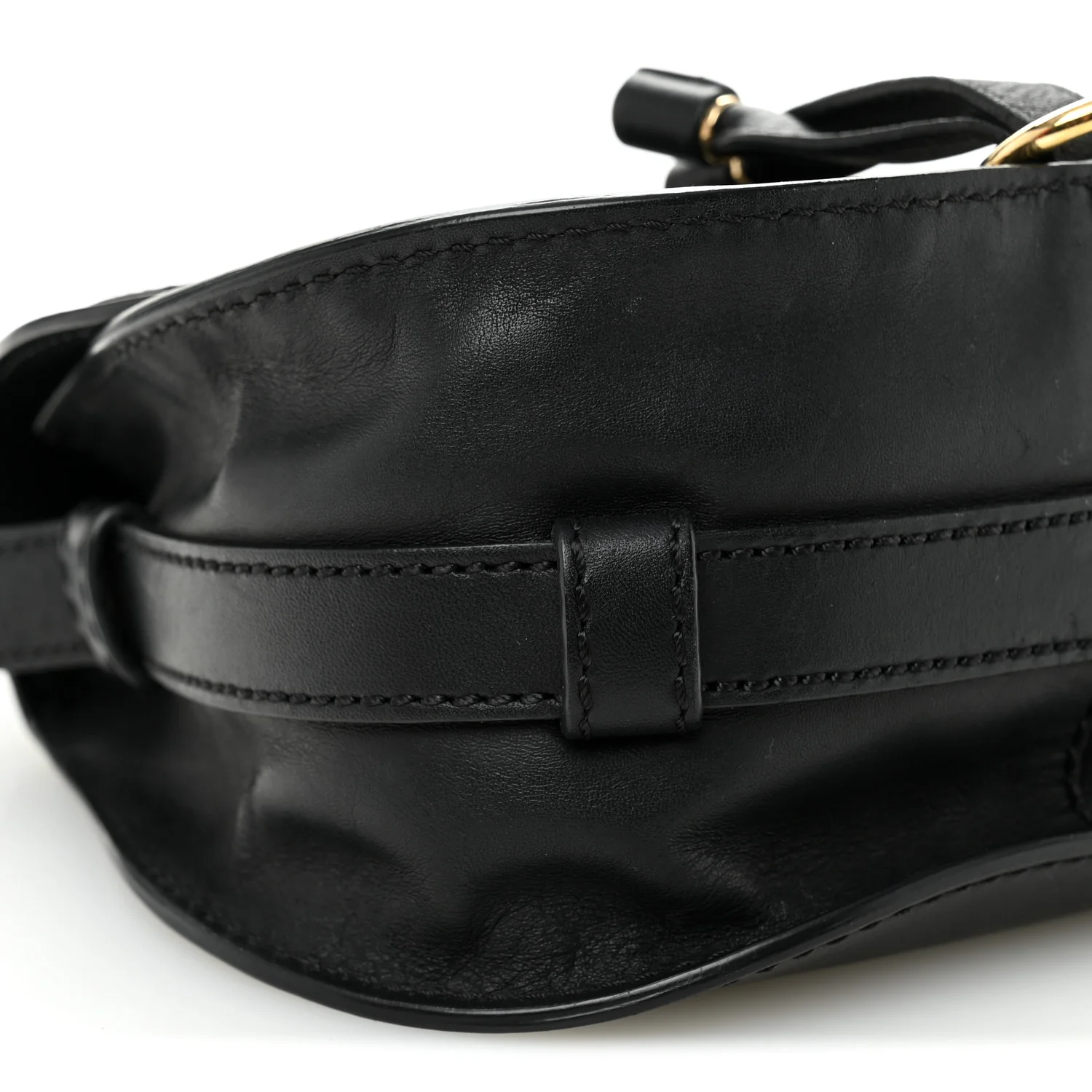 Calfskin Mini Marcie Metal Bar Trim Crossbody Bag Black