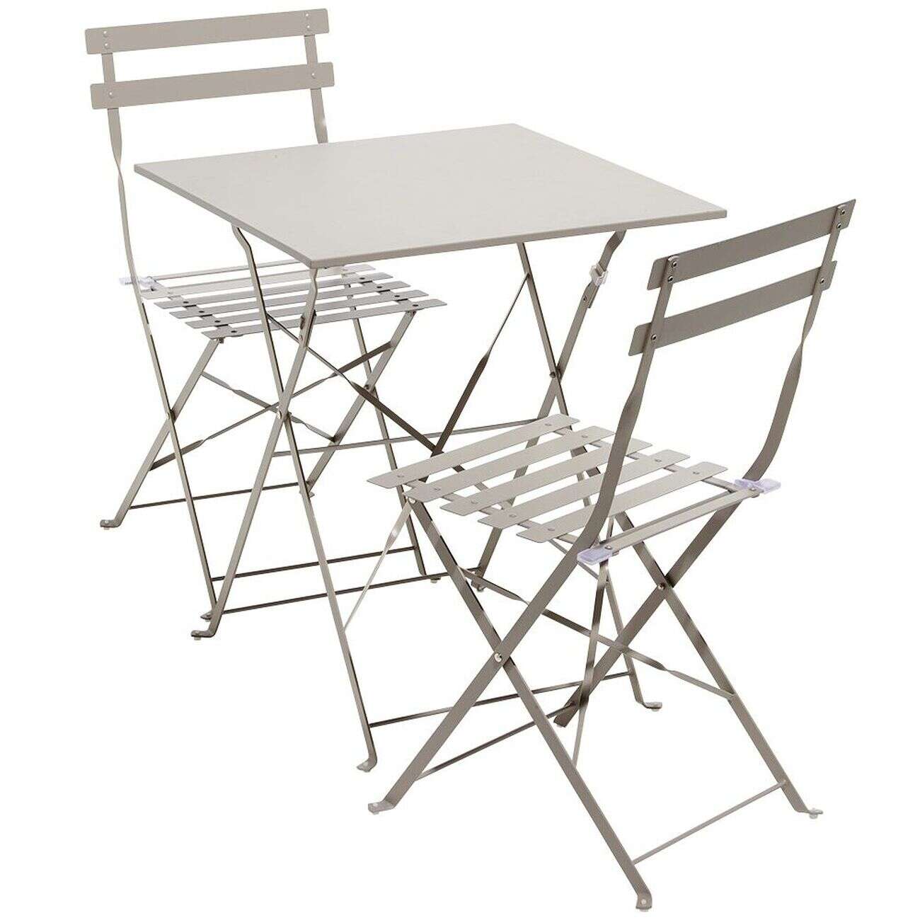 Table de jardin Boston pliante 2 personnes métal gris 60x60xH70cm