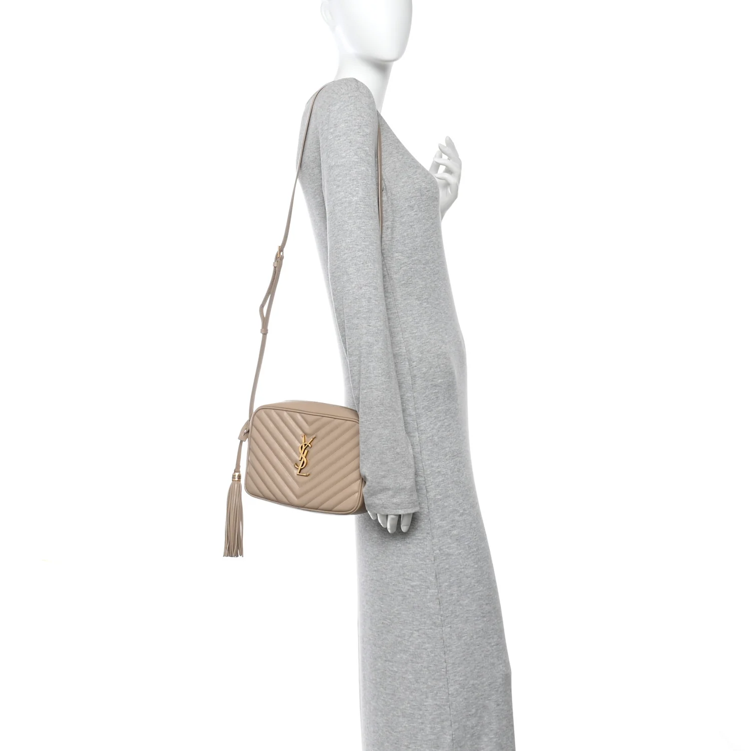 Calfskin Matelasse Monogram Lou Camera Bag Dark Latte