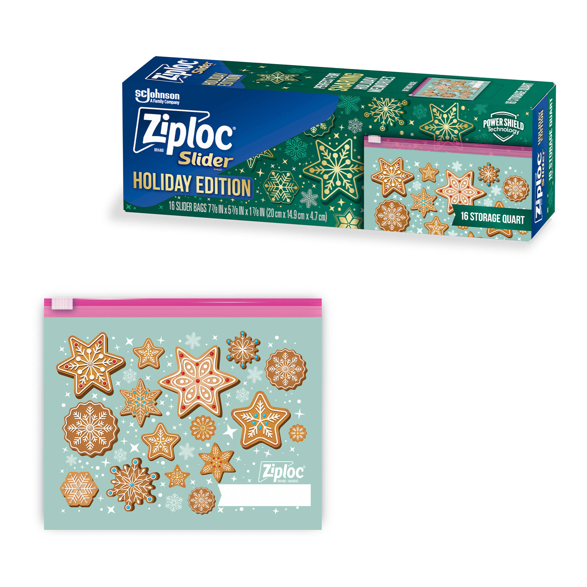 Ziploc Slider Bags, Storage, Quart - 16 bags