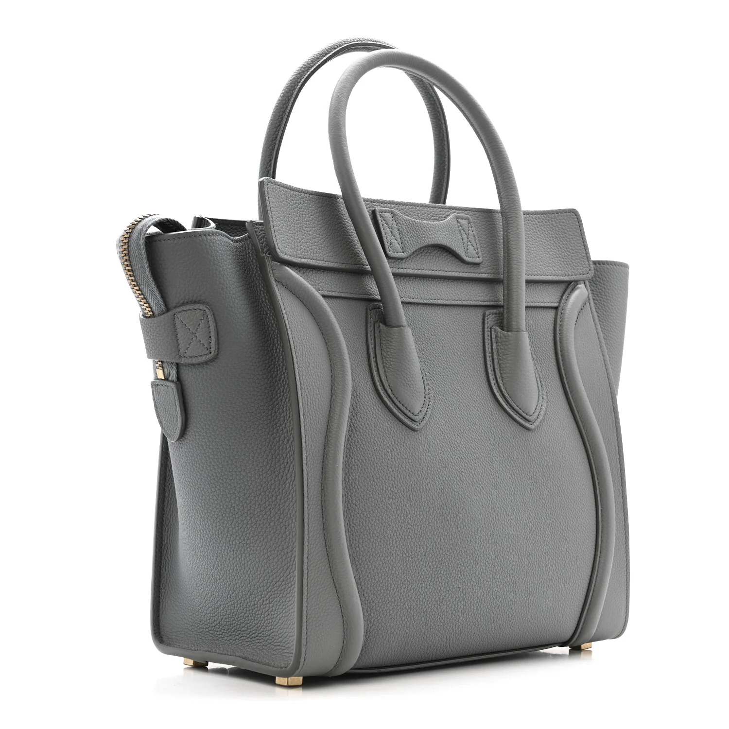 Baby Drummed Calfskin Micro Luggage Kohl