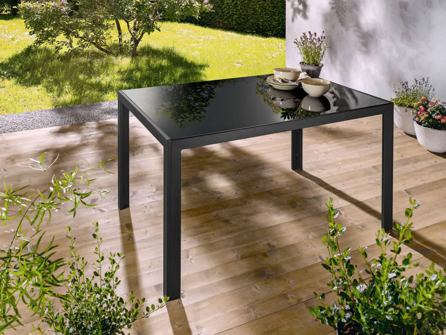 LIVARNO home Table de jardin Houston en aluminium, noir