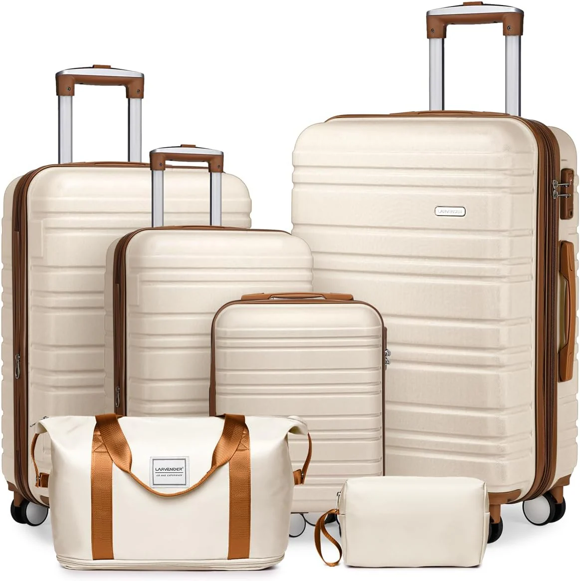 Ensemble de 6 valises, ensemble de valises rigides extensibles avec roulettes multidirectionnelles, ensemble de bagages à roulettes légers