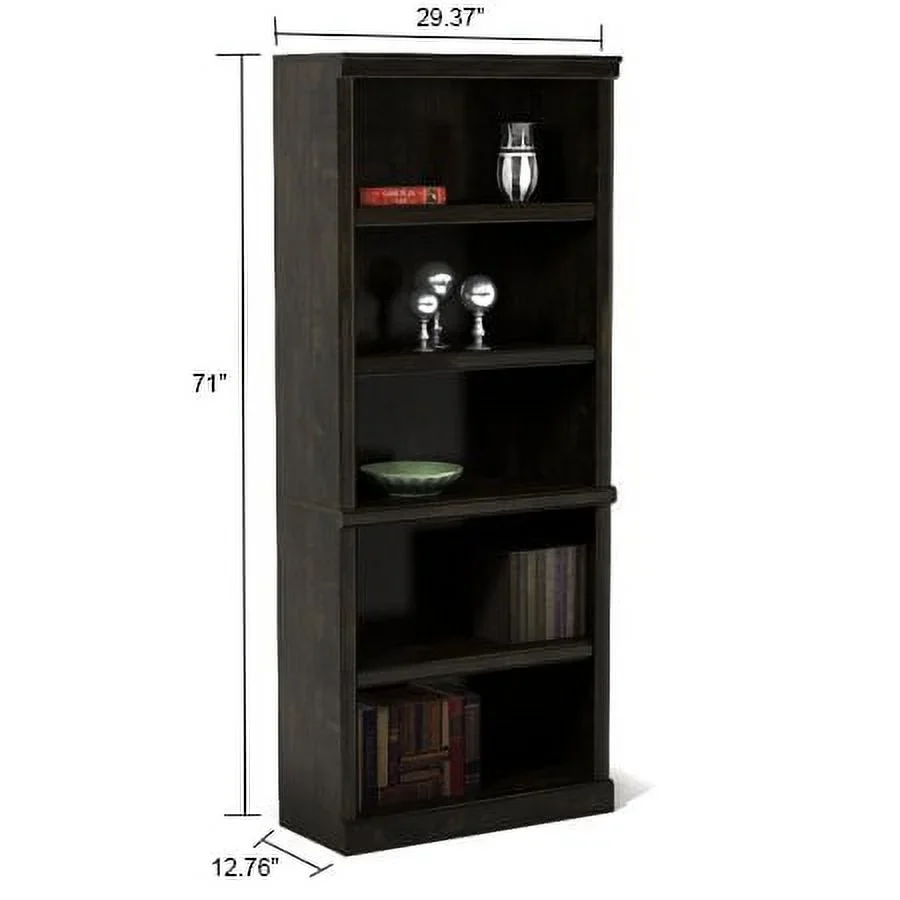Better Homes & Gardens 71 Ashwood Road 5 Shelf Bookcase, Black Finish