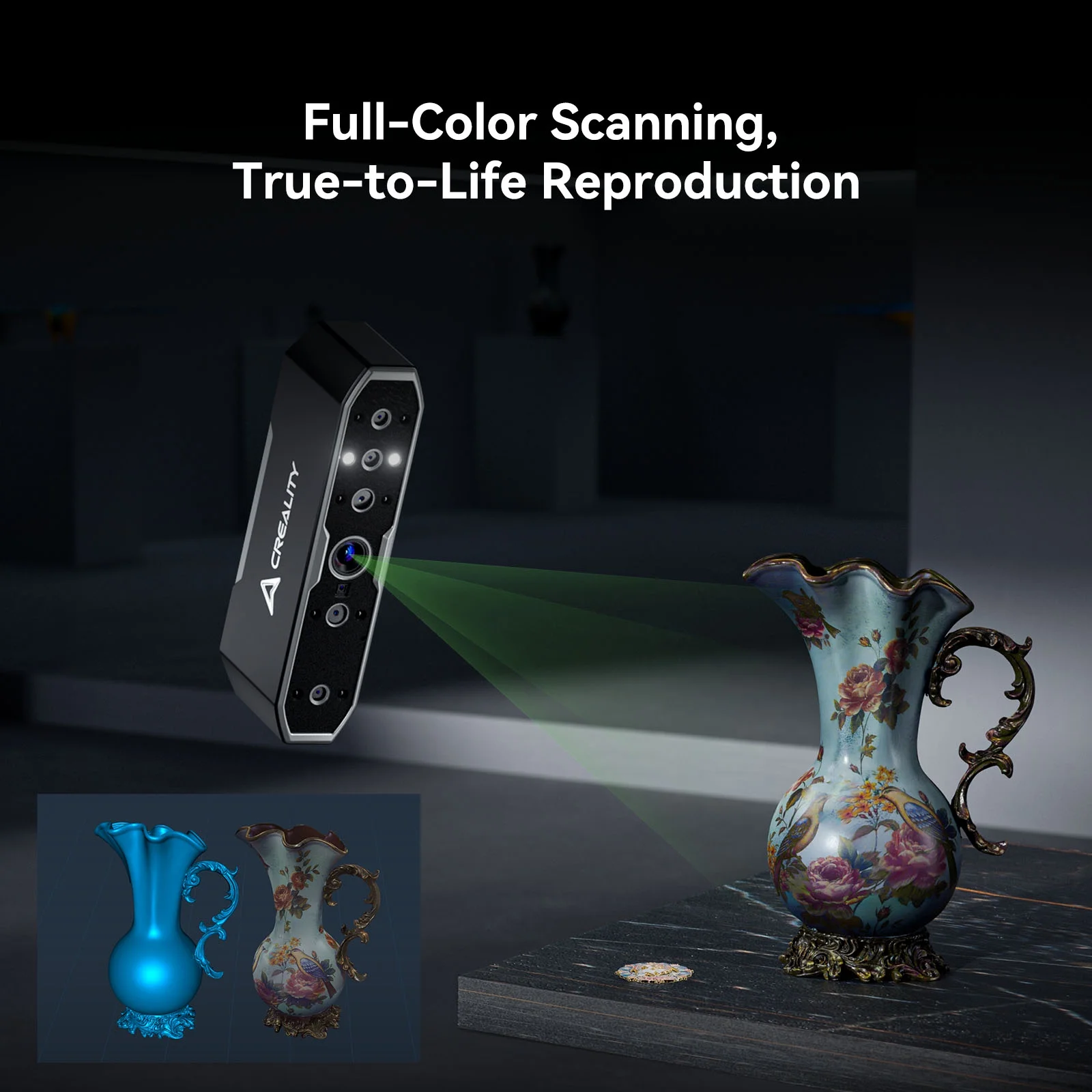 CR-Scan Otter 3D Scanner Kit High Accuracy 0.02mm with 8 LED Infrared Lights 24 Bit Full-Color Scan, Noiseless, Sensitive Operation for Windows/macOS - Image 10