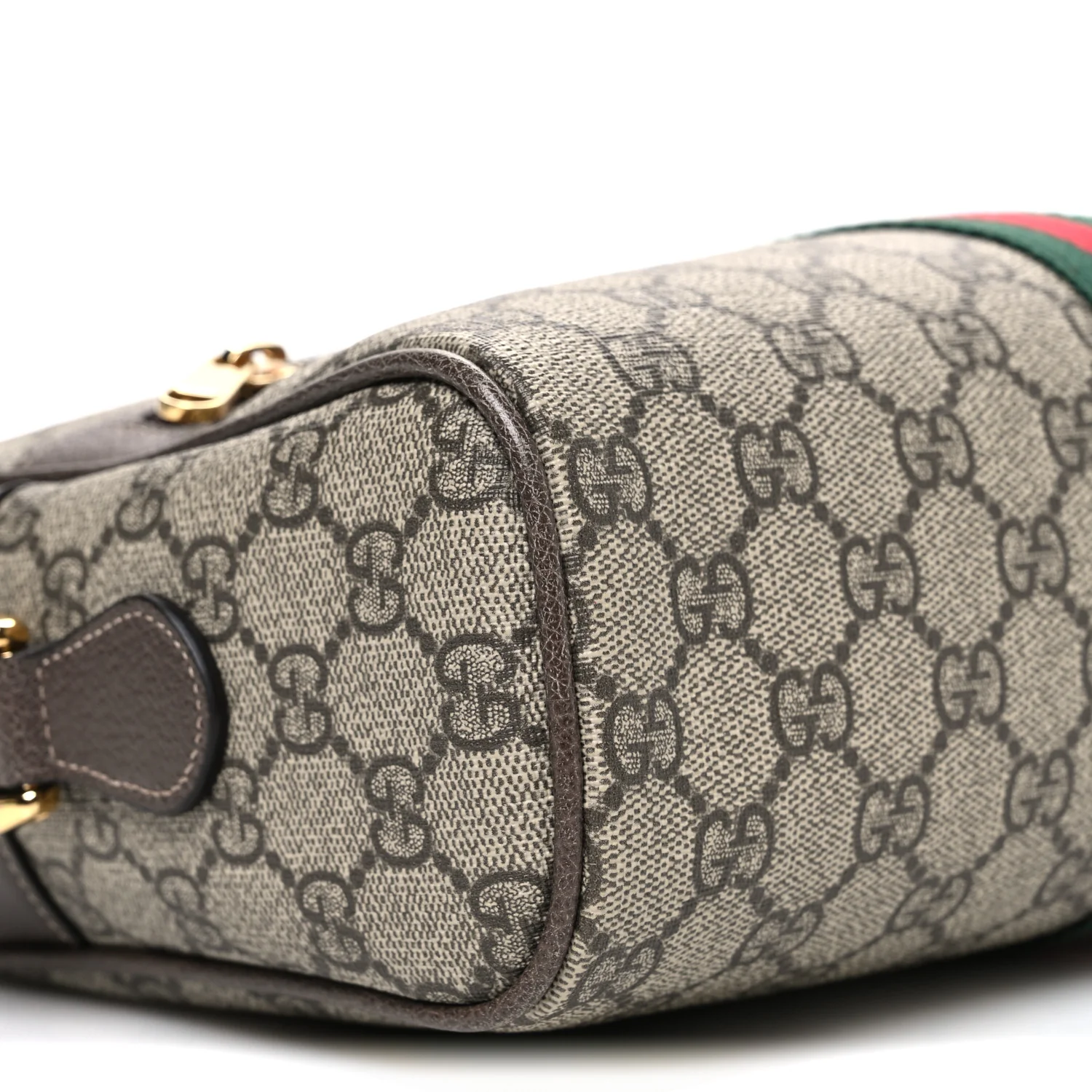 GG Supreme Monogram Web Small Ophidia Shoulder Bag Brown