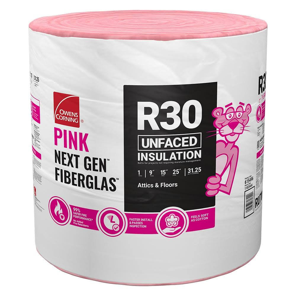 Owens Corning R-30 Unfaced Fiberglass Insulation Roll 15 in. x 25 ft.