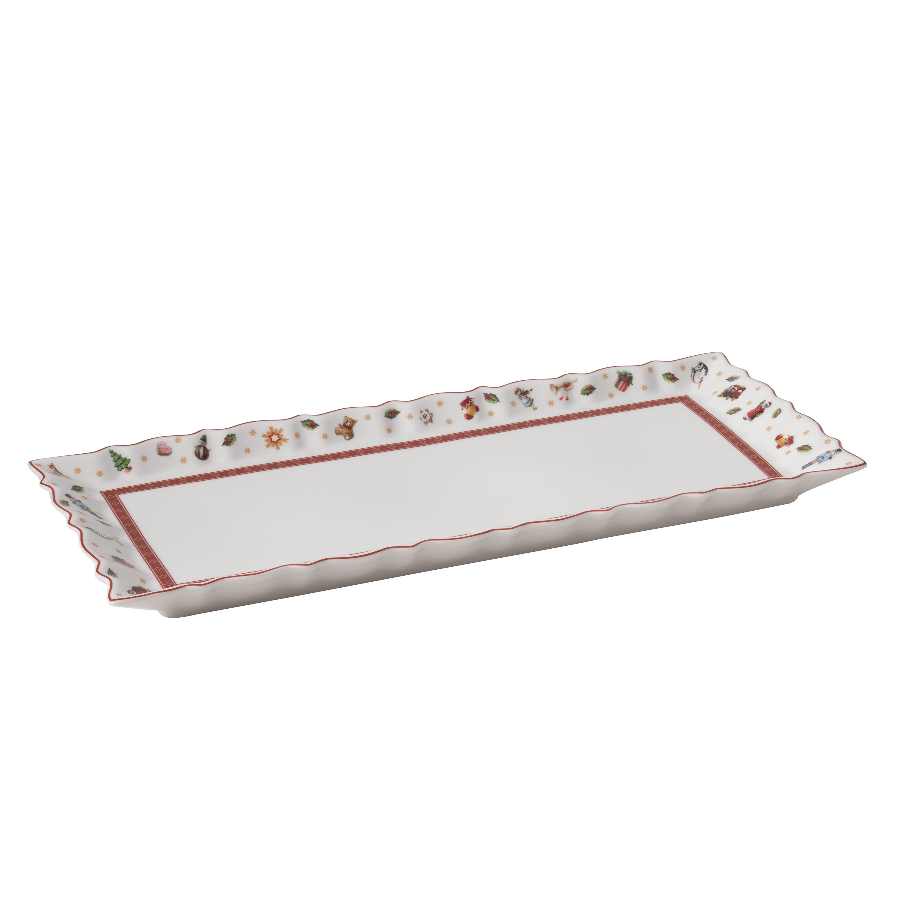 Toy's Delight Serving Platter - Red, Premium Porcelain