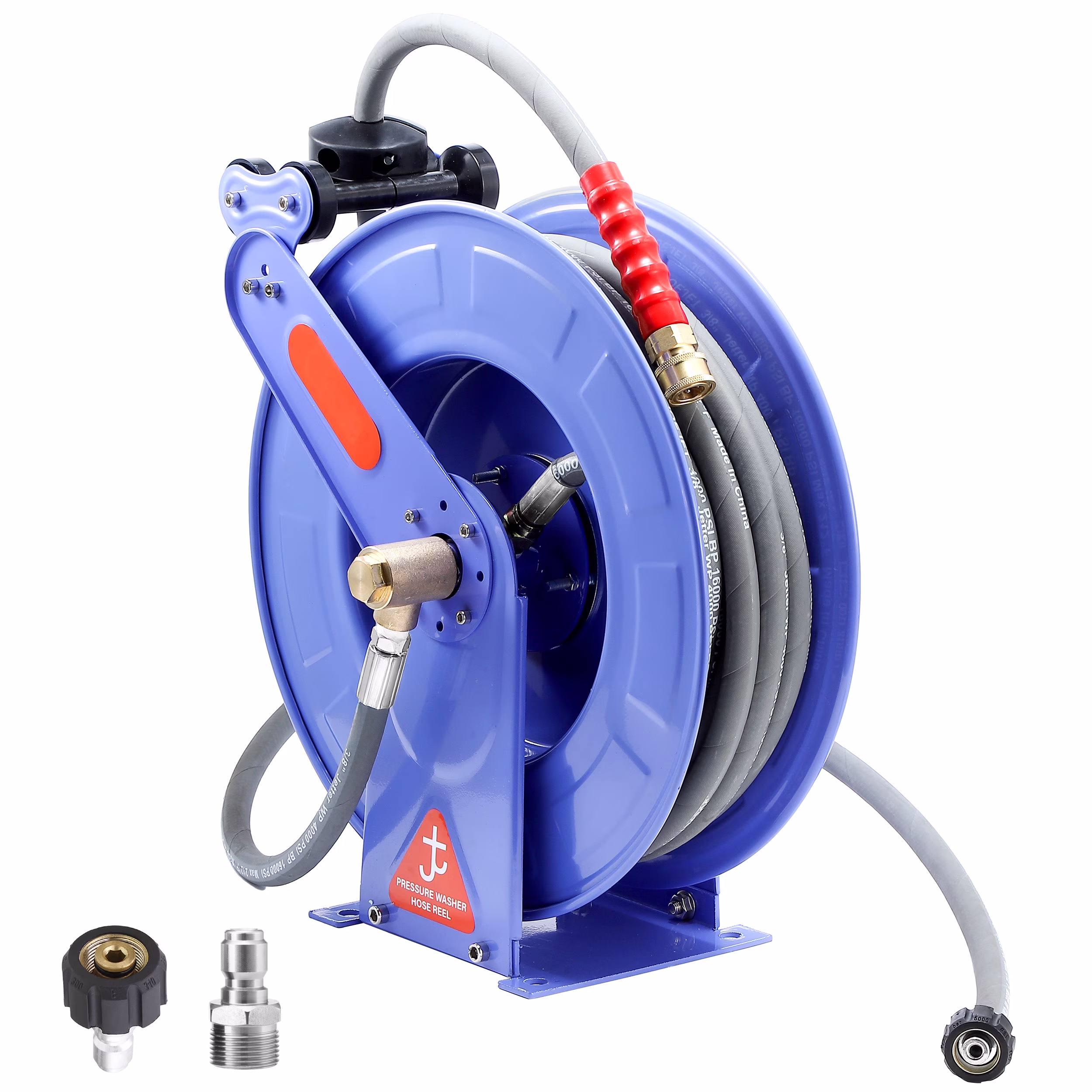 Auto - Retractable Pressure Washer Hose Reel, 50FT x 3/8