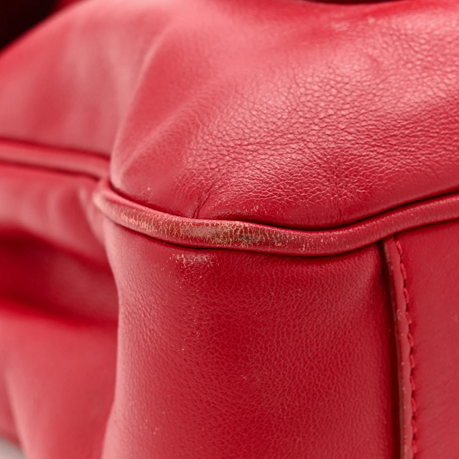 Calfskin Gancini Chain Shoulder Bag Red