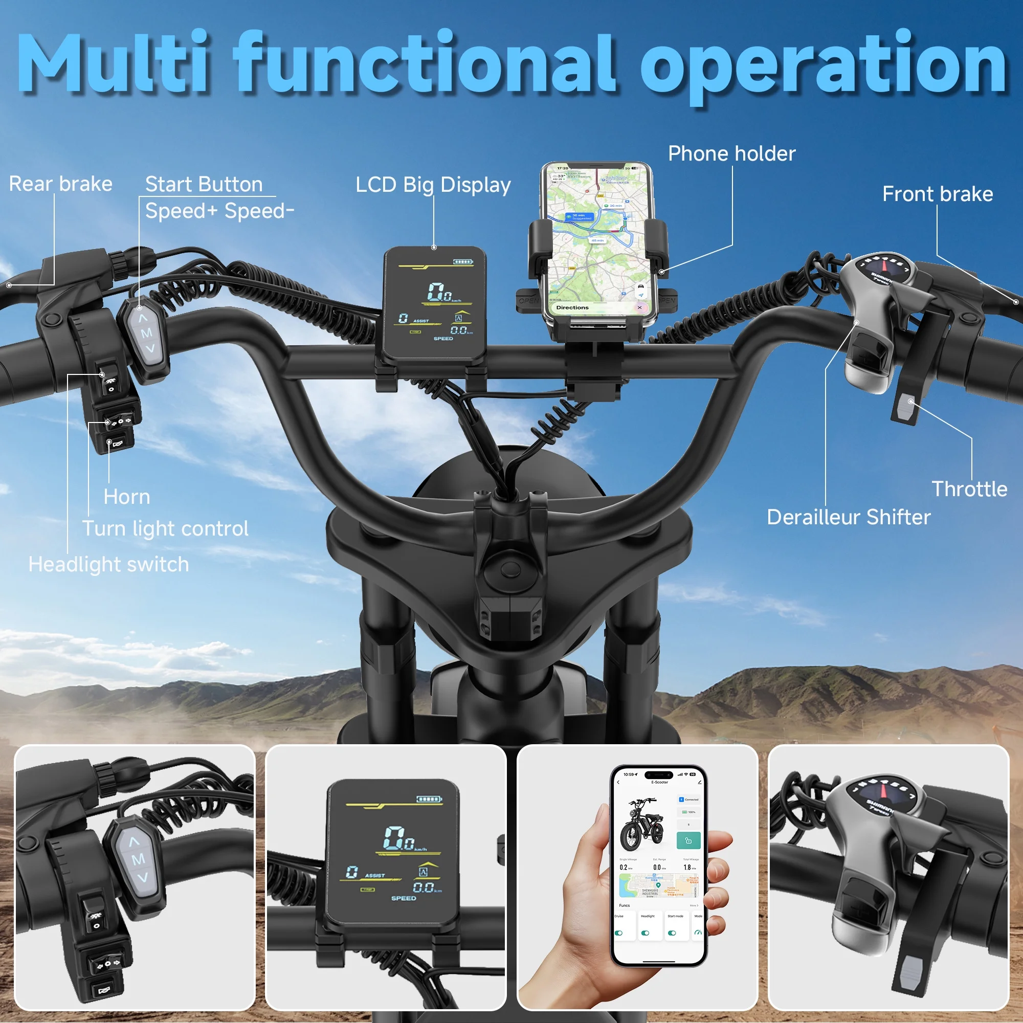 AP20 Electric Bike for Adults 20 X 4.0 Fat Tire, 750W Off-Road E Bike, E-Mountain Bike 48V 15.6AH UL2849 - Image 9