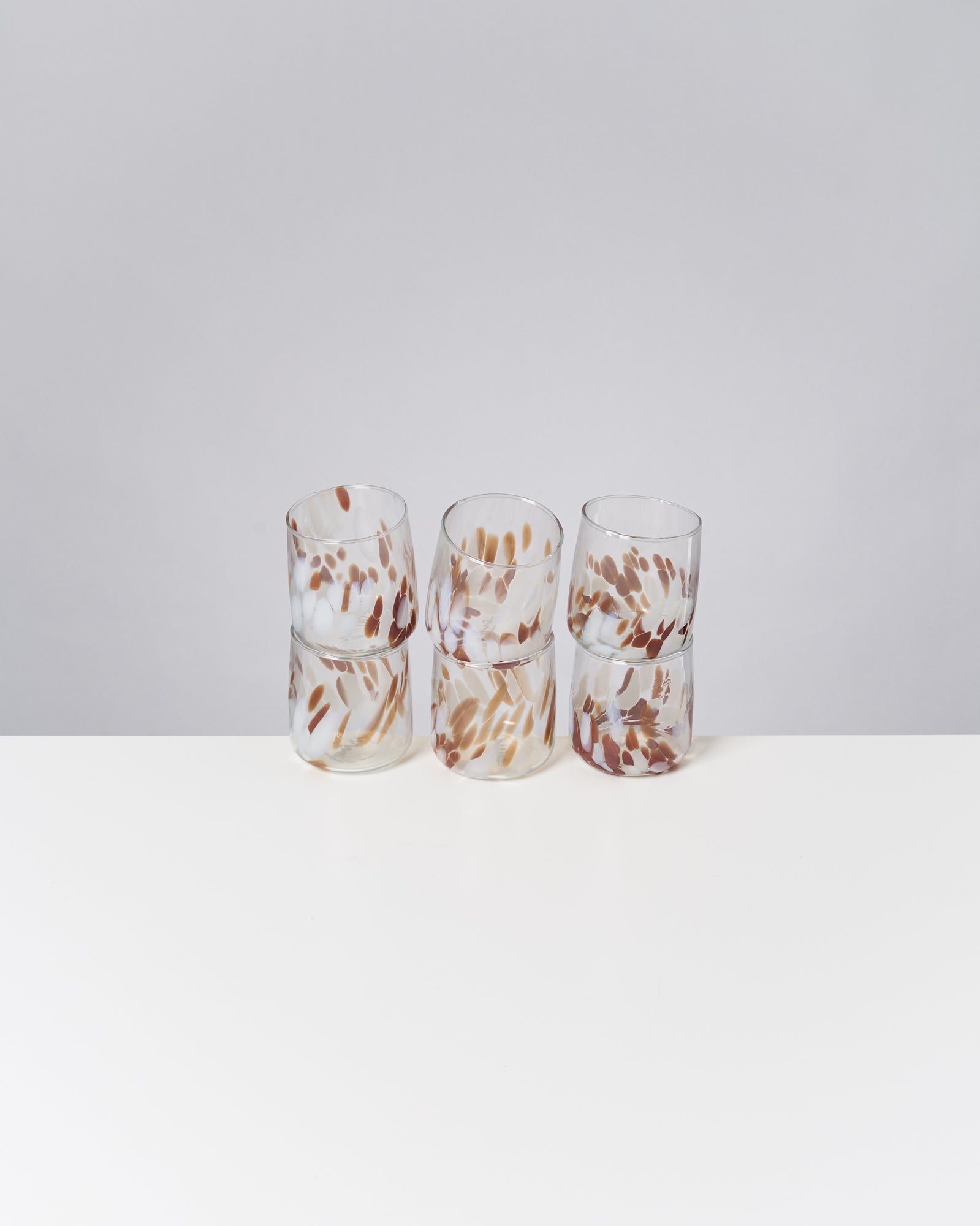 ALEGRIA - SMALL GLASS AMBER SAND SET OF 6