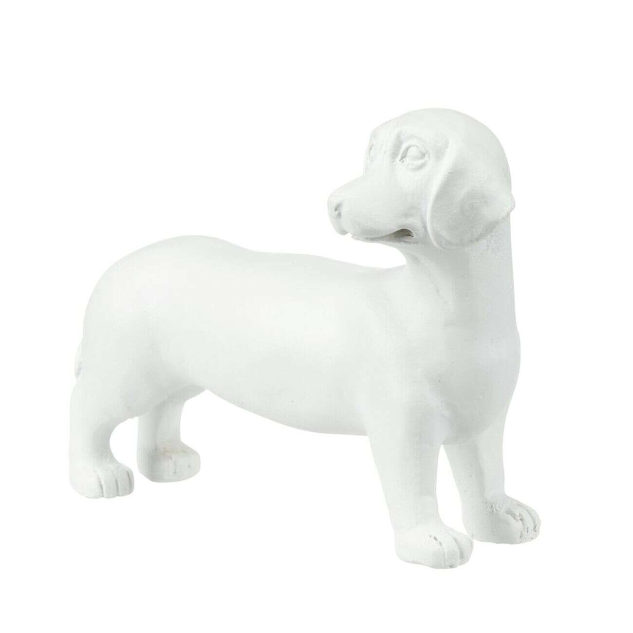 Statue chien teckel en résine petit modèle L16,5xH10cm (2 modèles noir ou blanc)