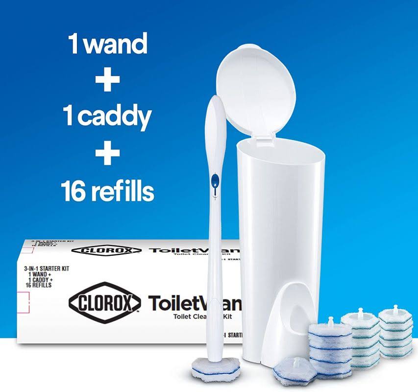 Clorox ToiletWand Disposable Toilet Cleaning System, 16 Disinfecting ToiletWand Refill Heads